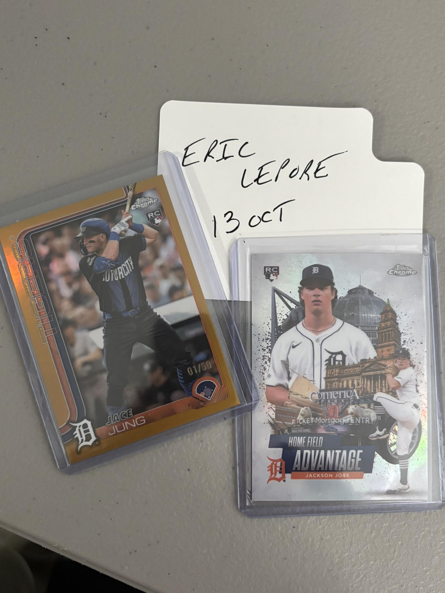 Jace Jung card pulled from 2025 Topps baseball box