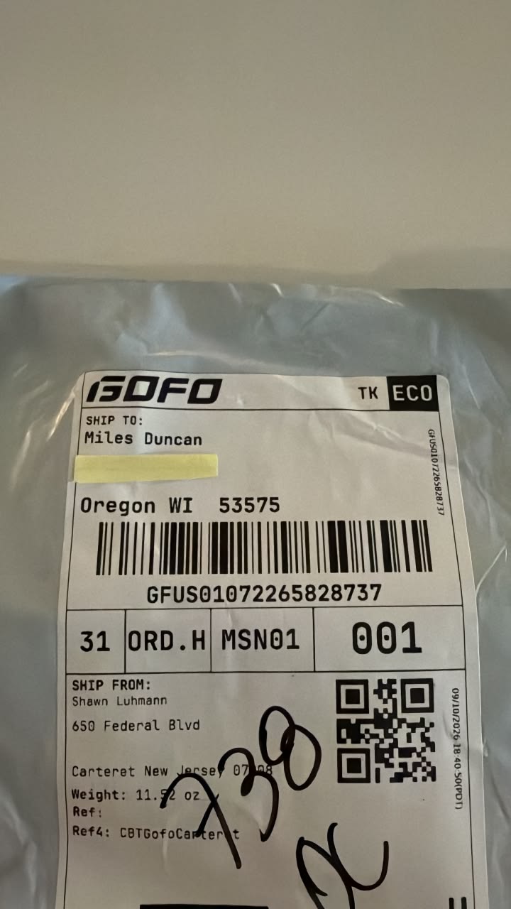 Who is Miles Duncan with a package delivered to Oregon, WI?