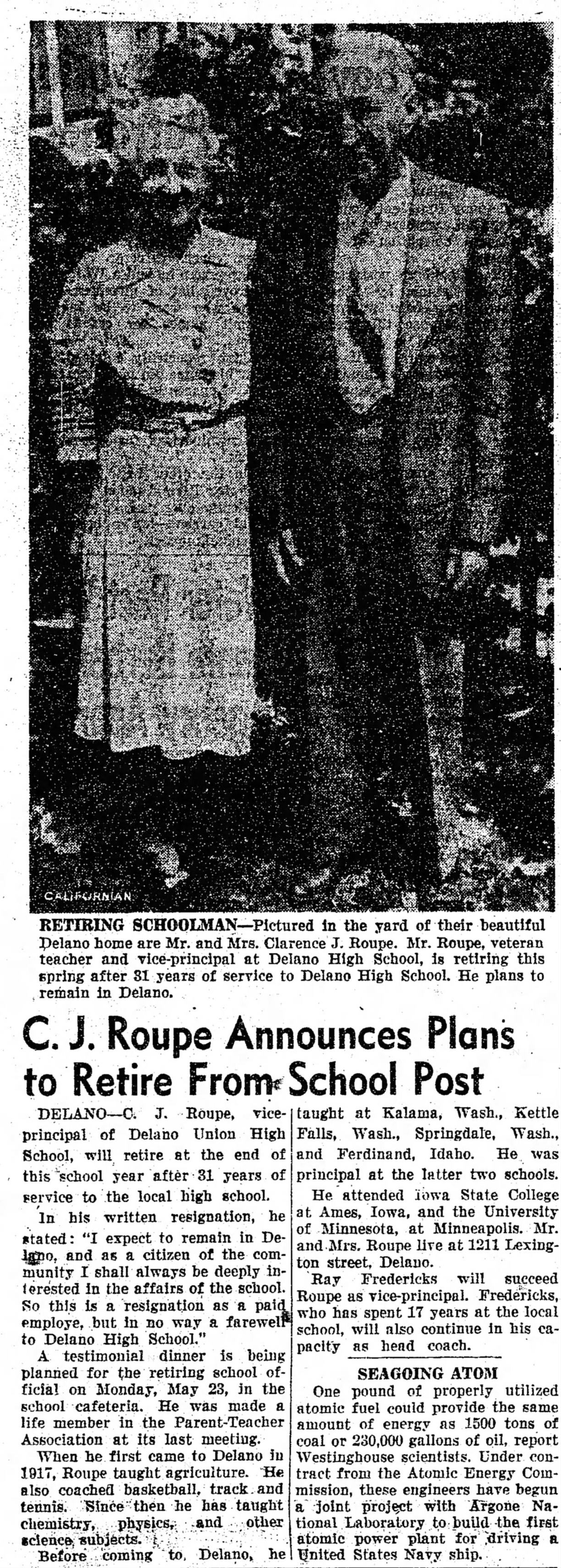 DELANO and proud of it.... | C.J Roupe announces Plans to retire from ...