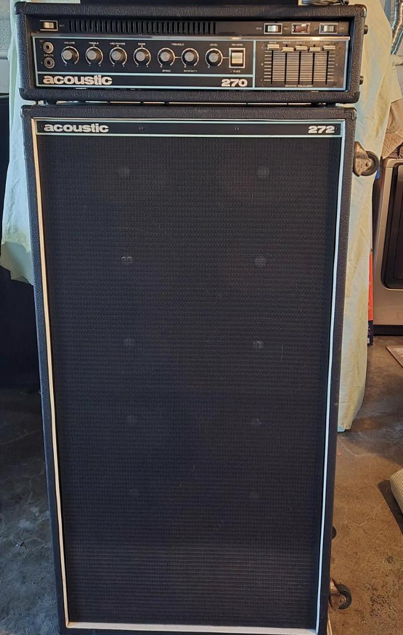 Back in the day with my acoustic 220 head and 406 cabinet That