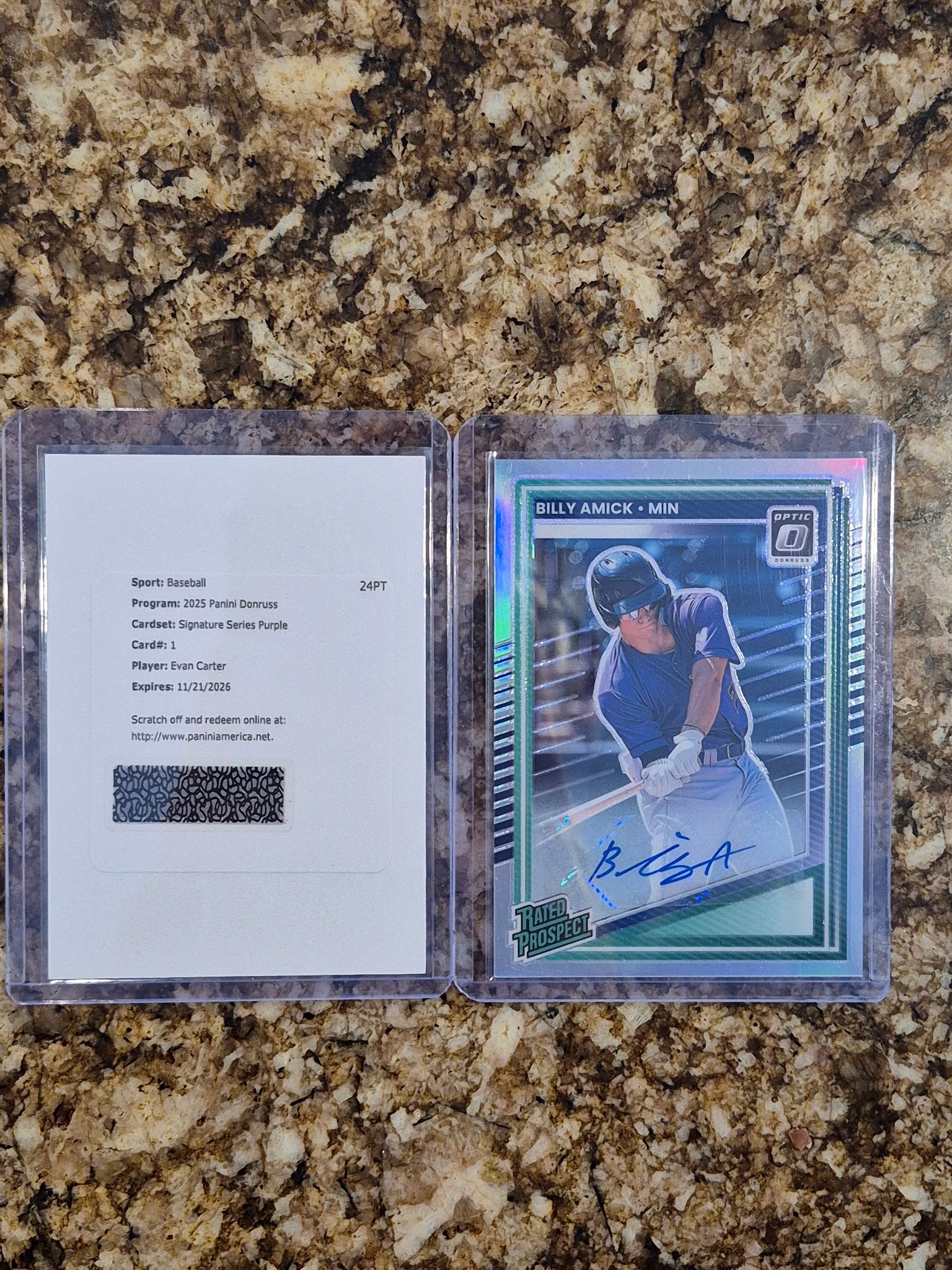 Fan trades 1/1 Evan Carter rookie card for signed bat and autograph