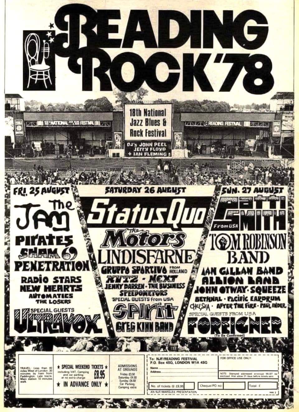 Here's a poster of the 1973 Reading Festival with many bands