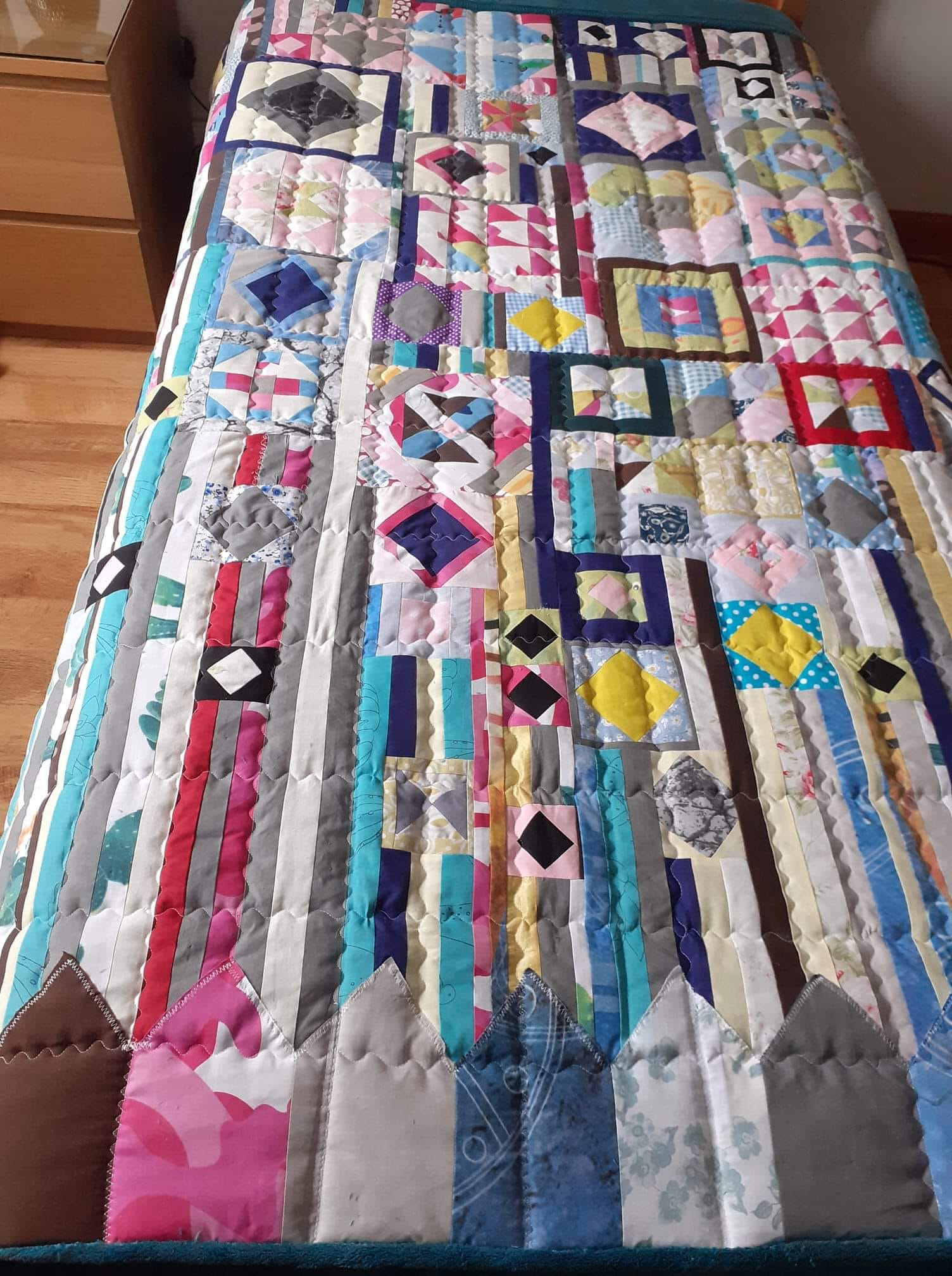Gypsy kisses quilt made from scraps