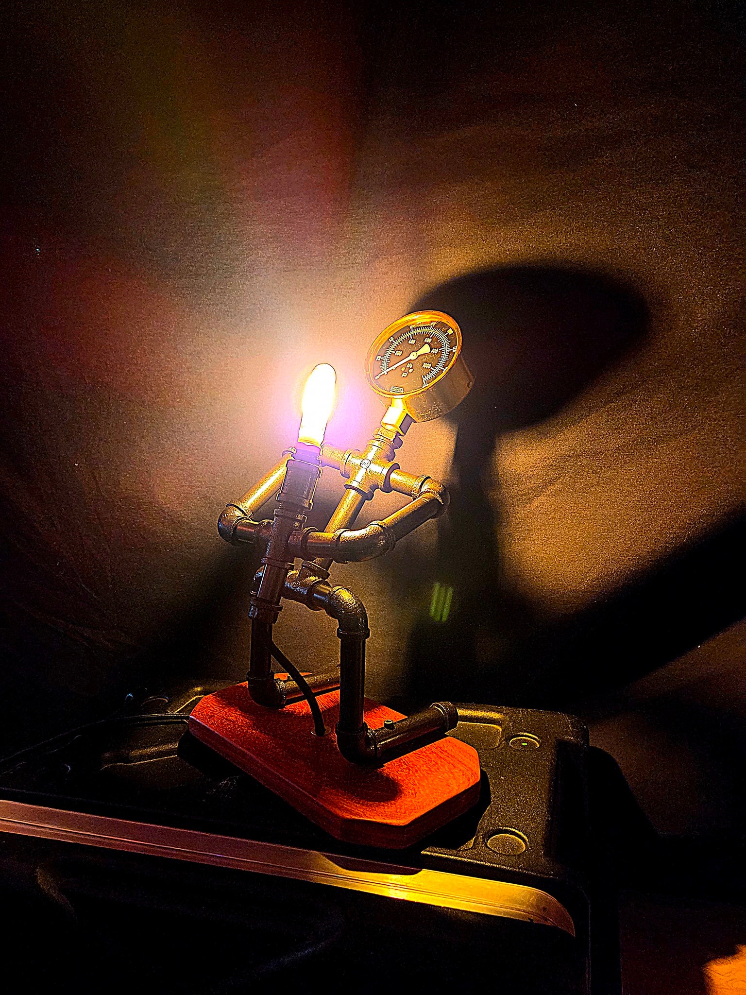 Garrett - Just got this in the mail, custom steampunk style lamp for ...