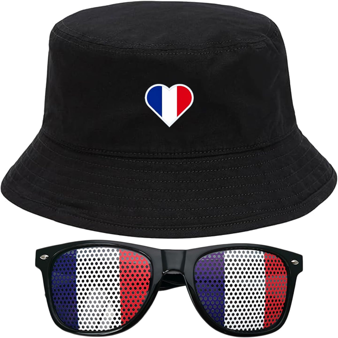 Kit Supporter France 18 Pièces – Lunettes Papier, Drapeaux Et Stickers Pour Ambiances Bleu-blanc-rouge, Soirées Match Et Photobooth