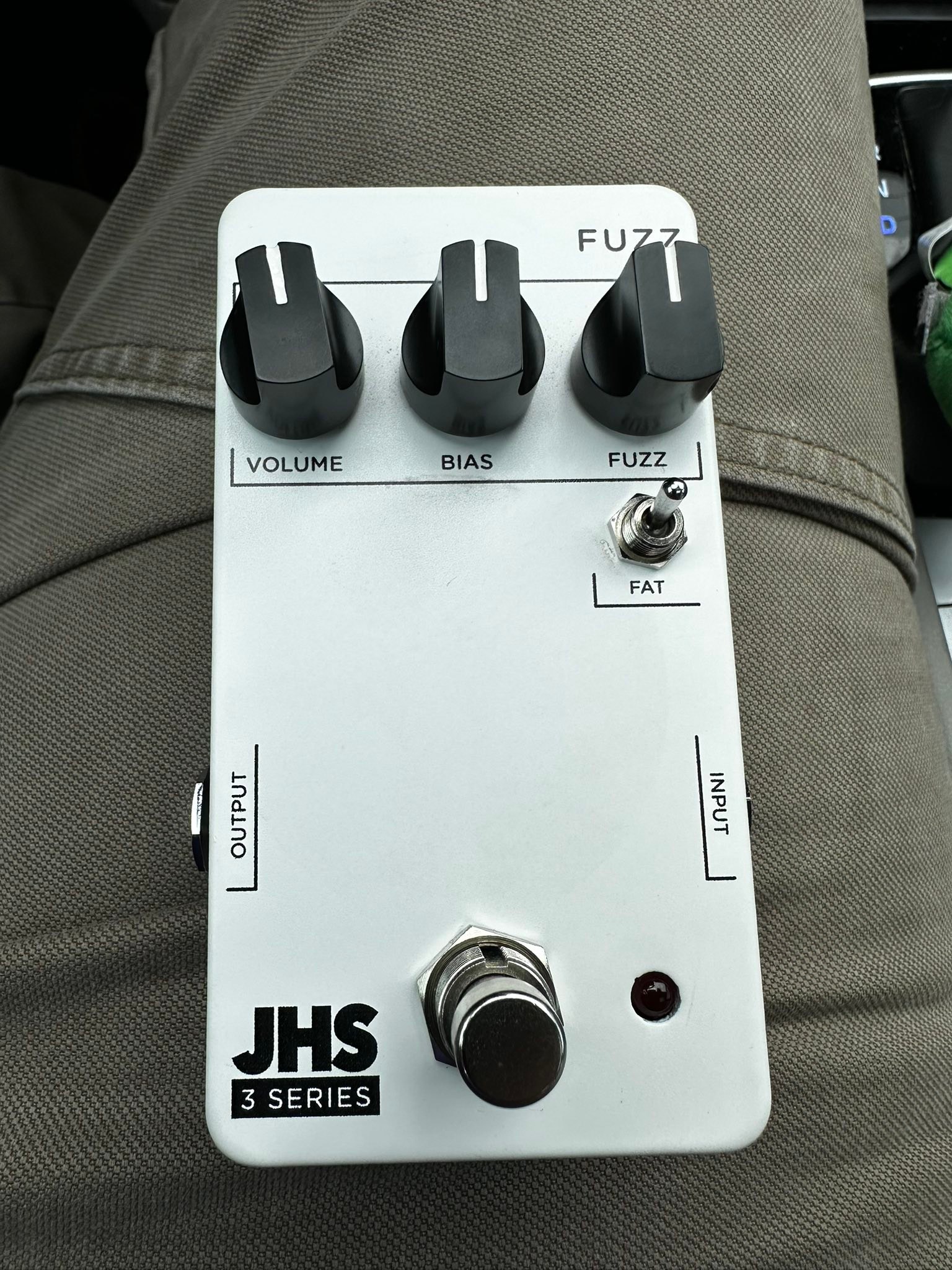 Customized JHS 3 series fuzz pedal by a guitar player's son
