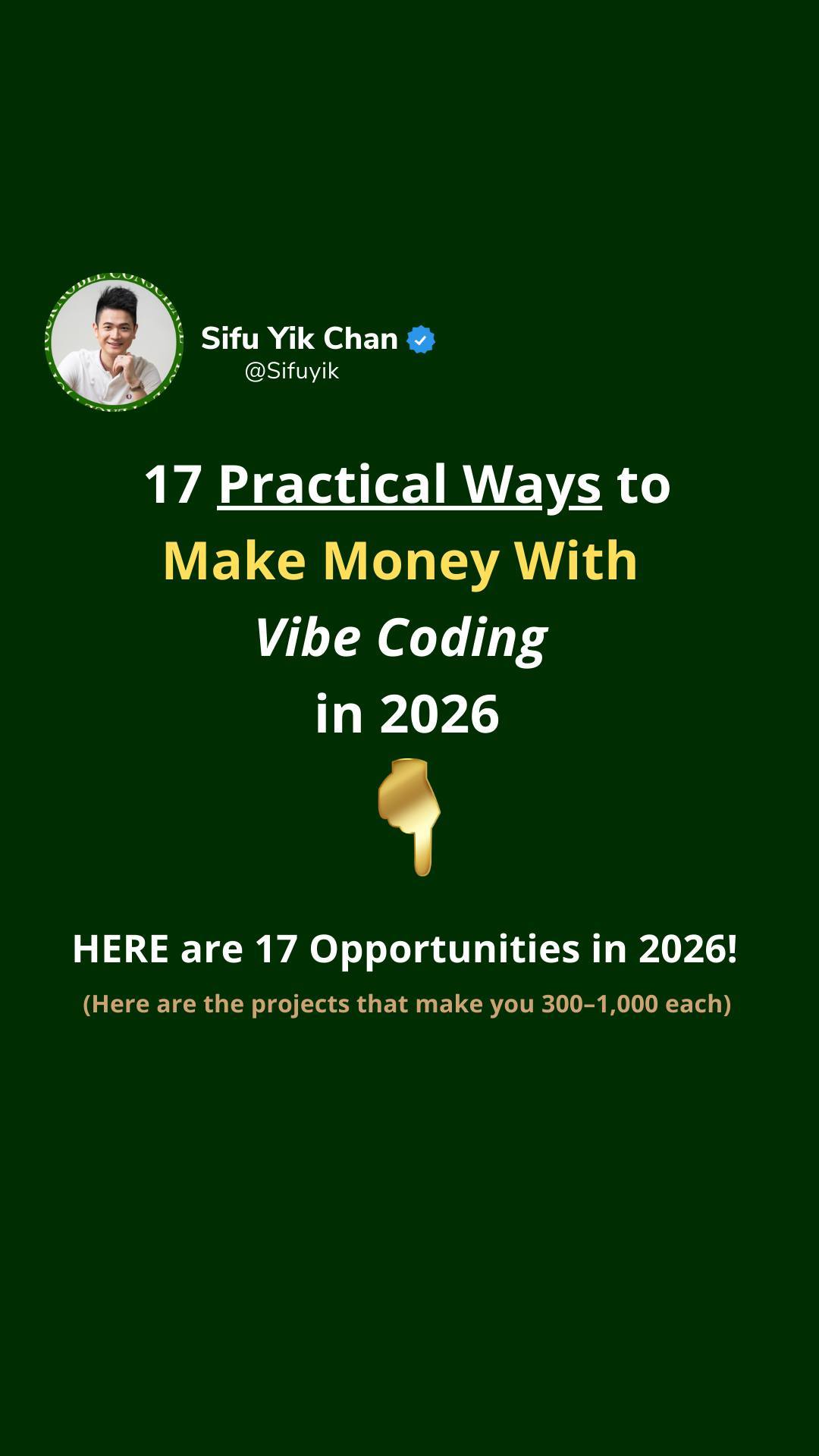 Yik Chan - 17 Practical Ways to Make Money With Vibe... | Facebook