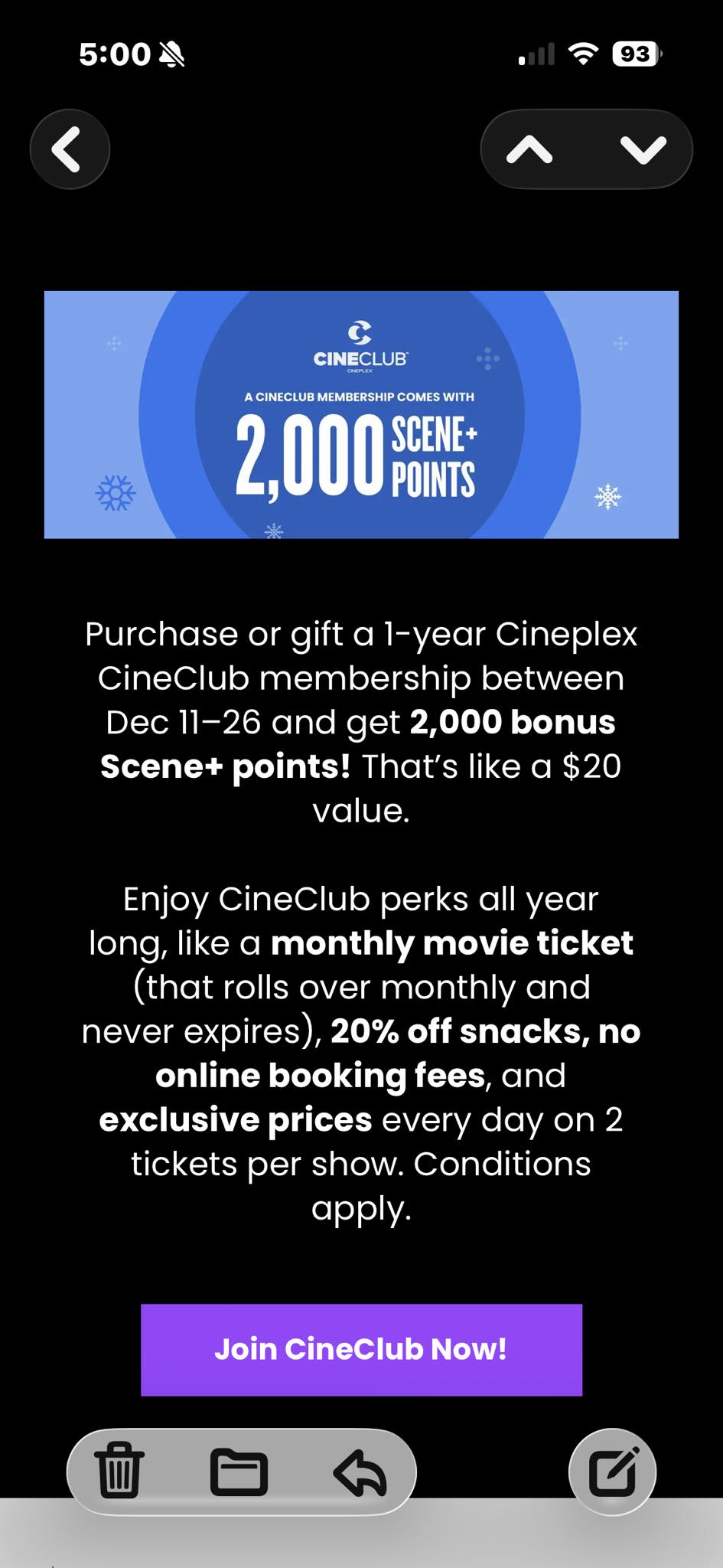 Scene+ promo | Facebook