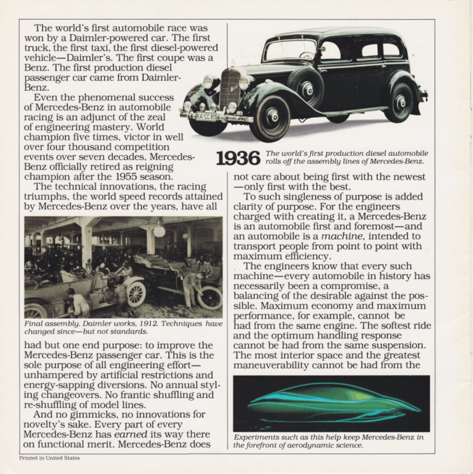 昭和59年モーターファン別冊Mercedes-Benz190E特集&カタログ Heikki - Inside cover. 1984 Mercedes-Benz W201 190 E 2.3/190 D 2.2
