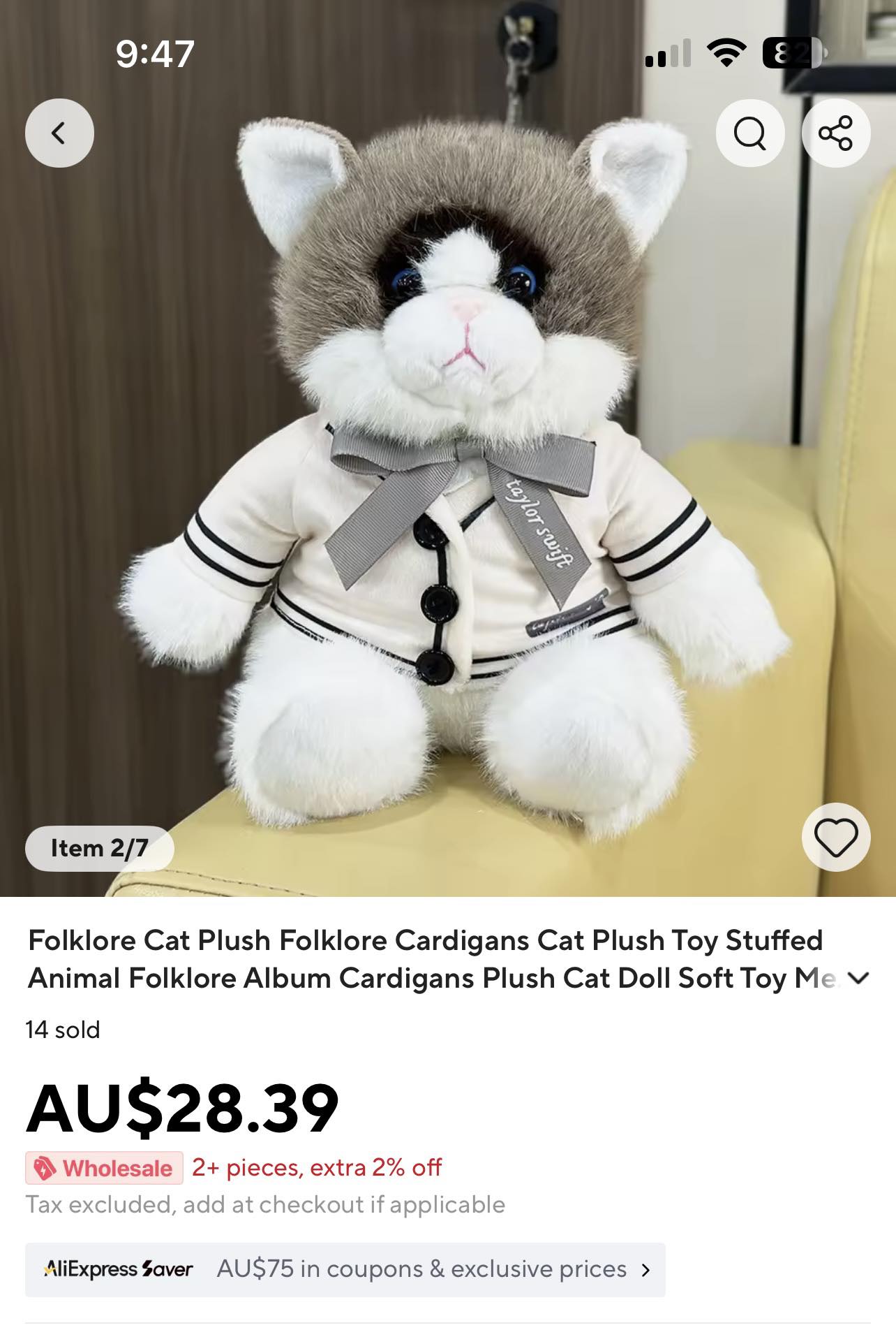Is the Folklore Cat plush dupe on AliExpress okay?