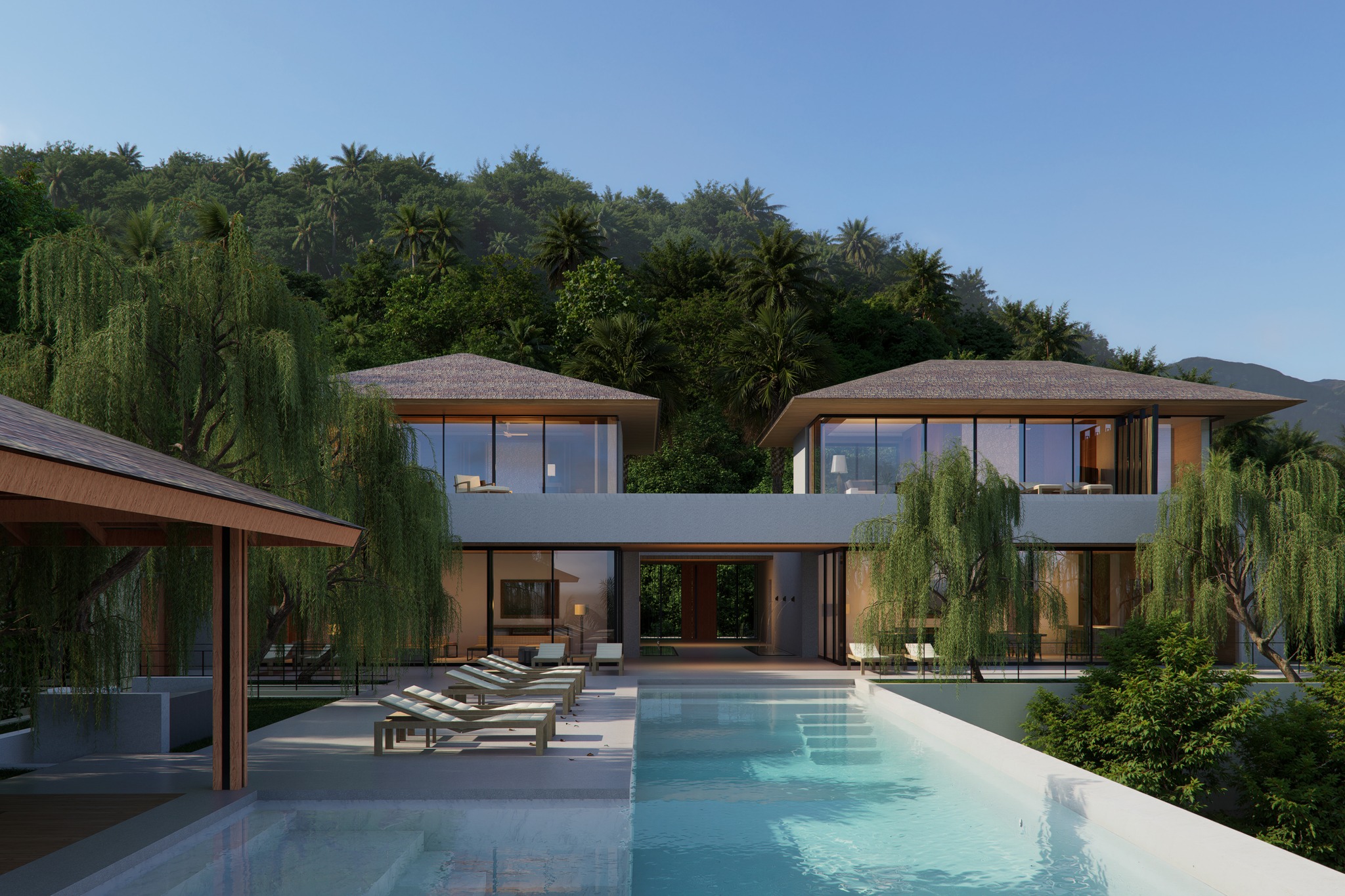 D5 Render Thailand | Kajima Pool Villa on the hill (Sketchup+D5)😀🙏🙏 ...