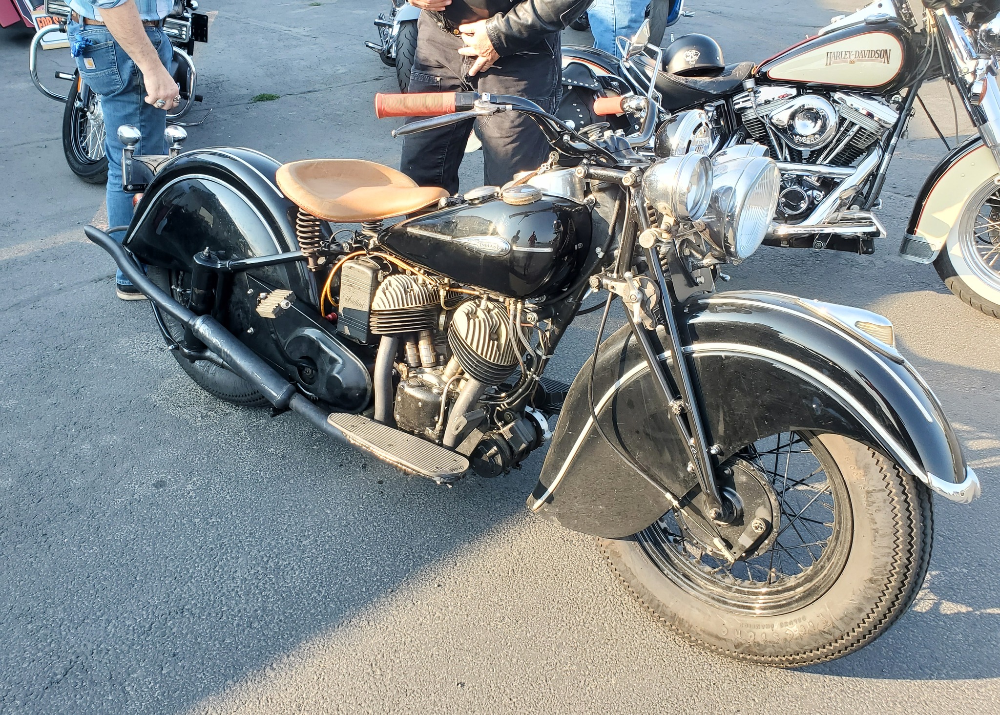 1947 Indian Chief Motorcycle at Thunder Thursday in Stateline, Idaho