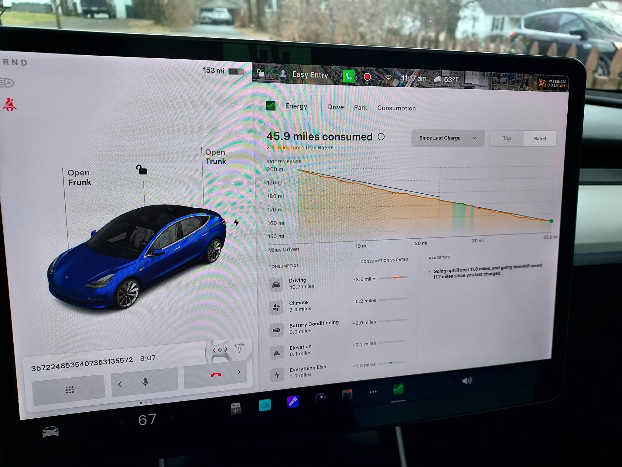 2018 Tesla LRM3 AWD achieves 201wh/mil efficiency