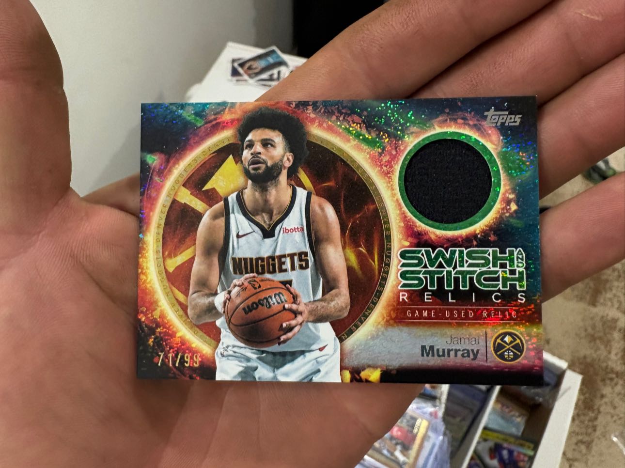 Jamal Murray Swish Stitch Relic card from Topps