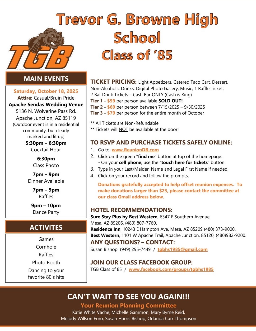 Fallen Bruins | Class of 85 Reunion Info : https://reuniondb.com ...