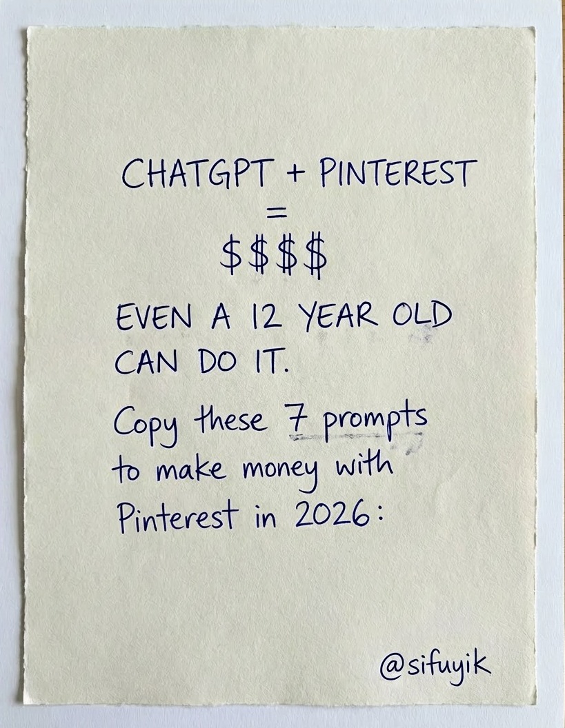 Yik Chan - CHATGPT + PINTEREST = $$$$ Even a 12-year-old... | Facebook