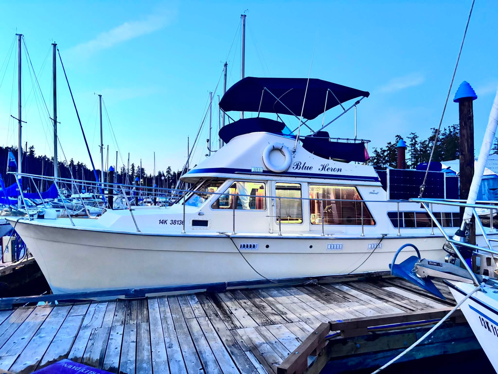 Our 1979 Tollycraft Tri-cabin. Love her.