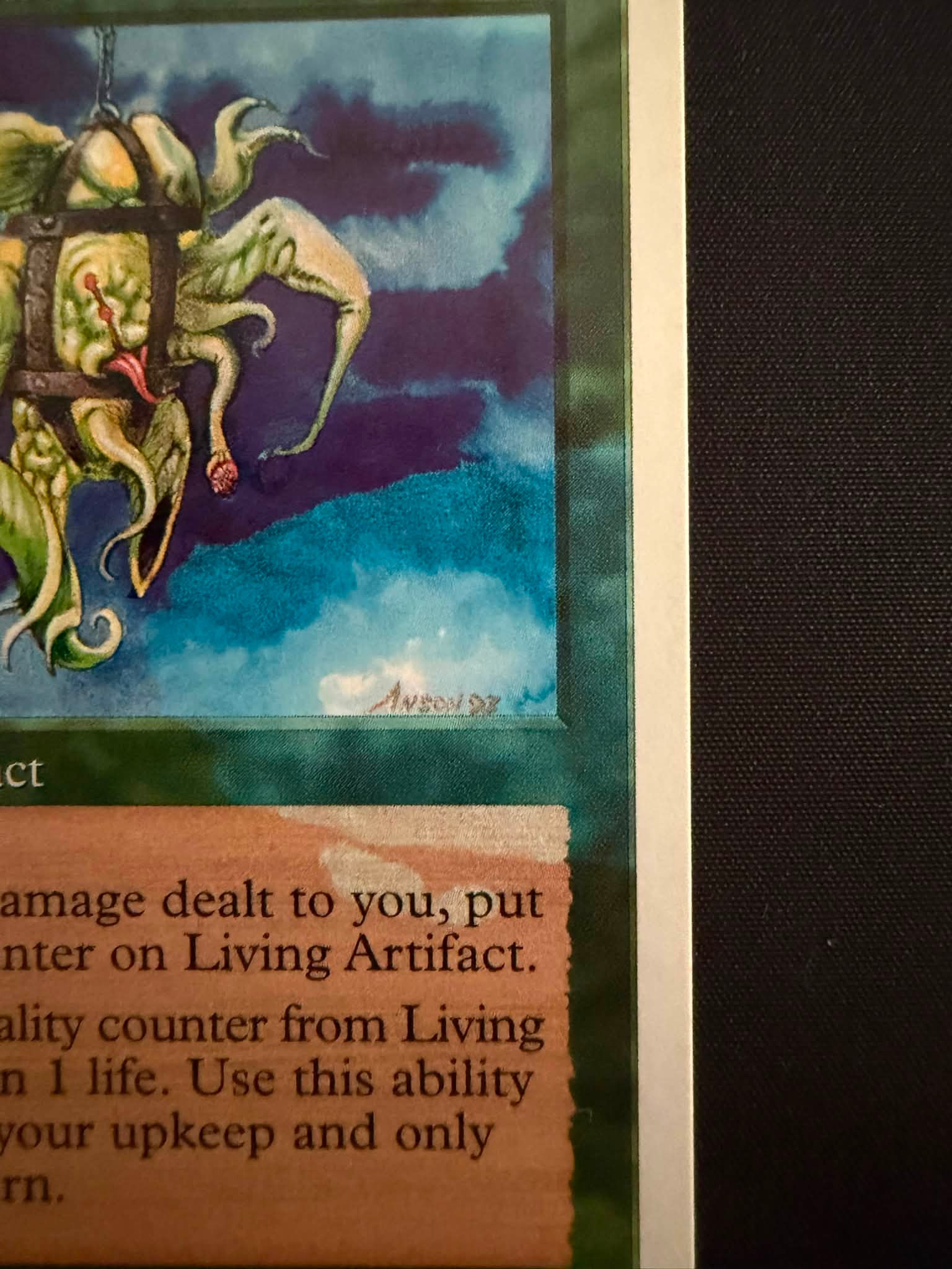 Living Artifact with obstruction error from Magic: The Gathering