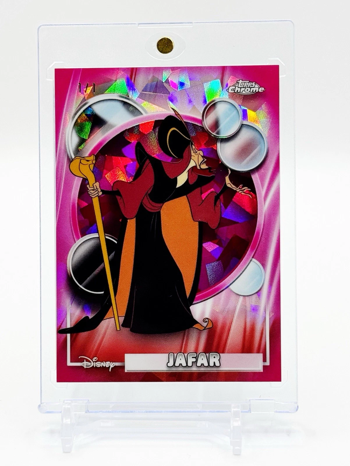 2026 Topps Chrome Disney Sapphire Jafar Padparadscha 1/1 trading