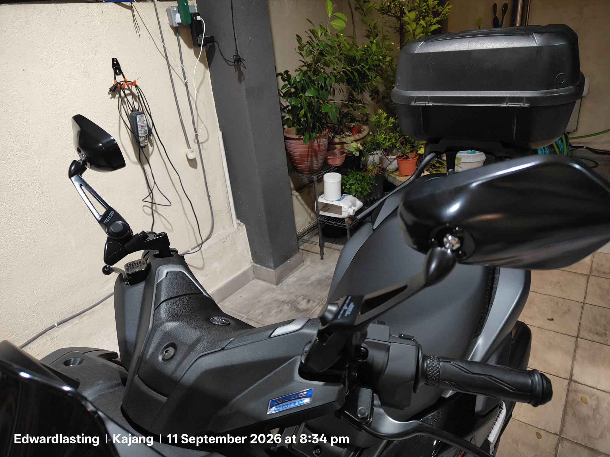 Tanax Napoleon NA-013 Shark Mirror 6 Black motorcycle mirror with
