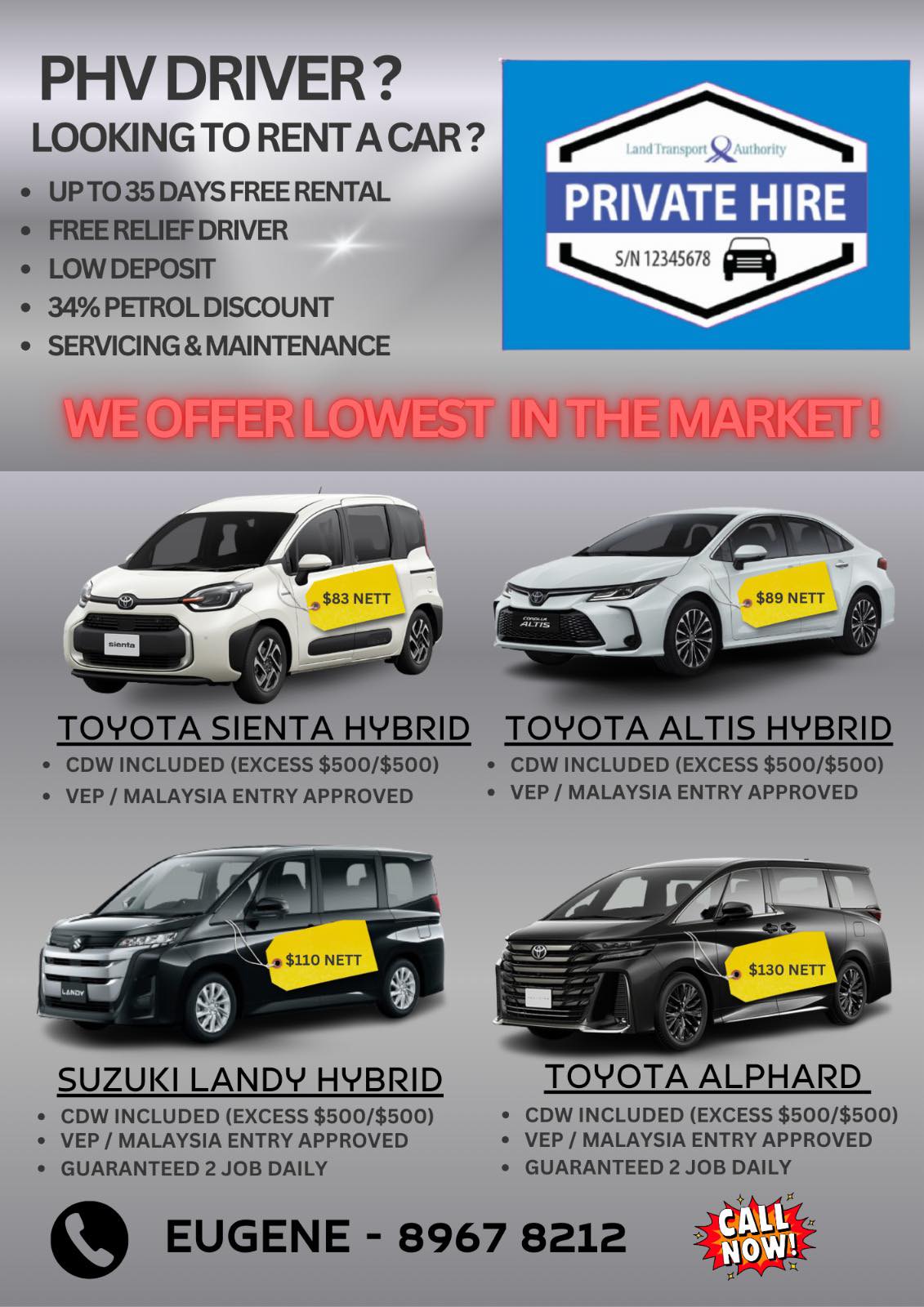 🚨SAVE GAS ⛽️ rent hybrid🚨 🚨Weekly and monthly packages🚨 Call