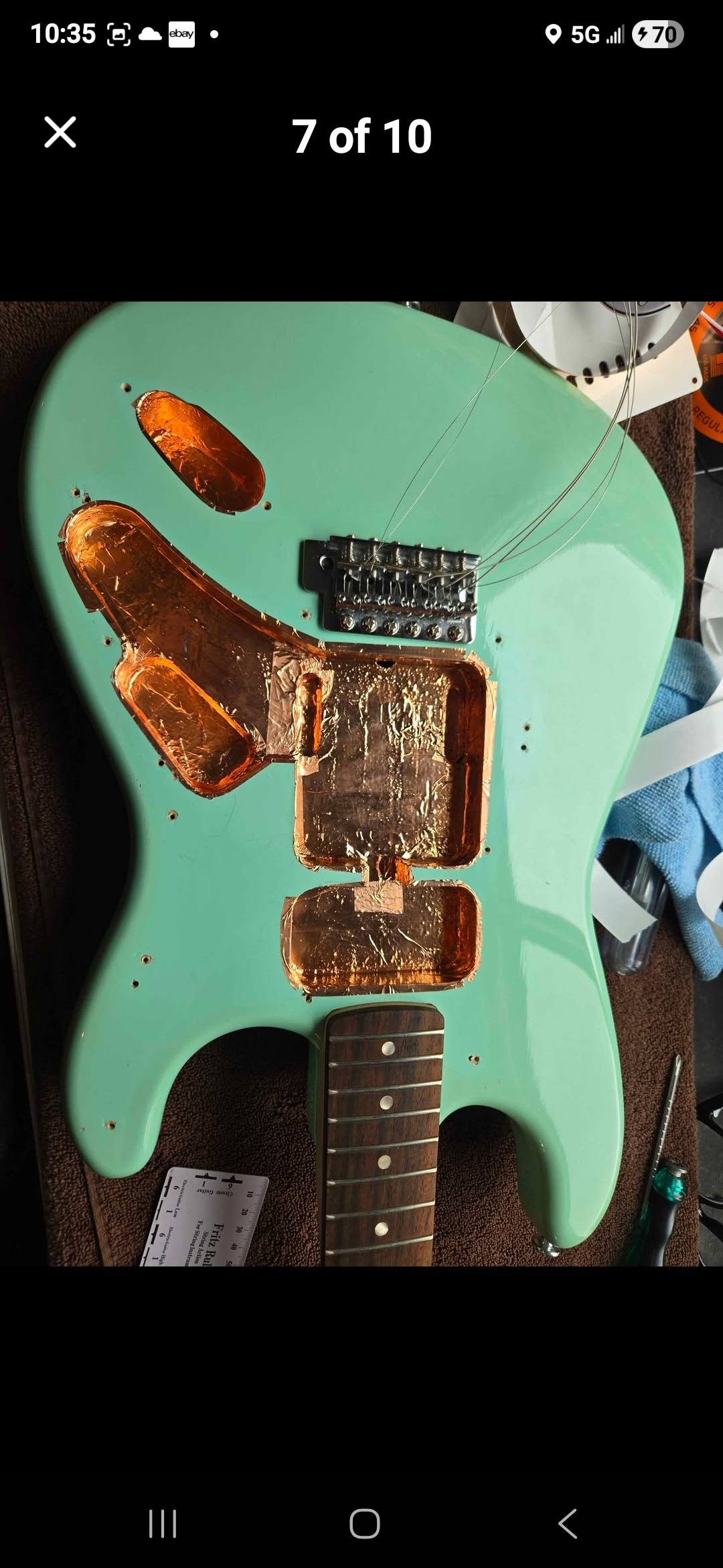 For sale Buskers strat humbacker 90% cosmetic Note: rust hardware