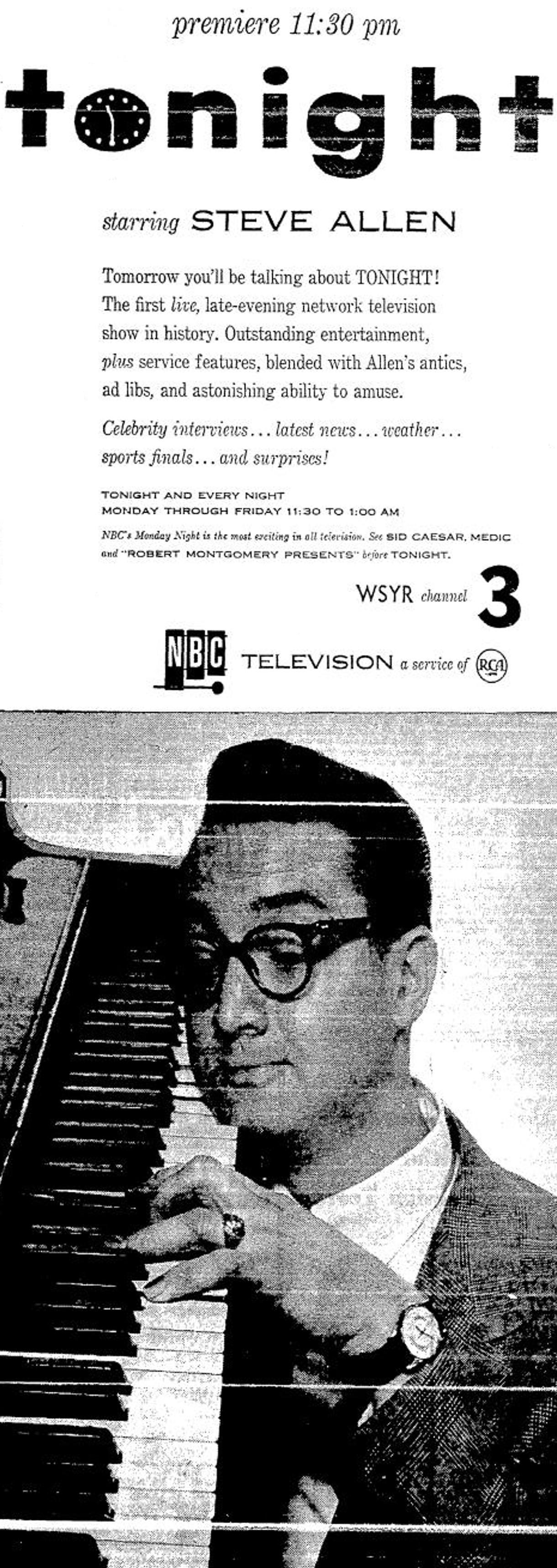 Tonight show premiere with Steve Allen on September 27, 1954