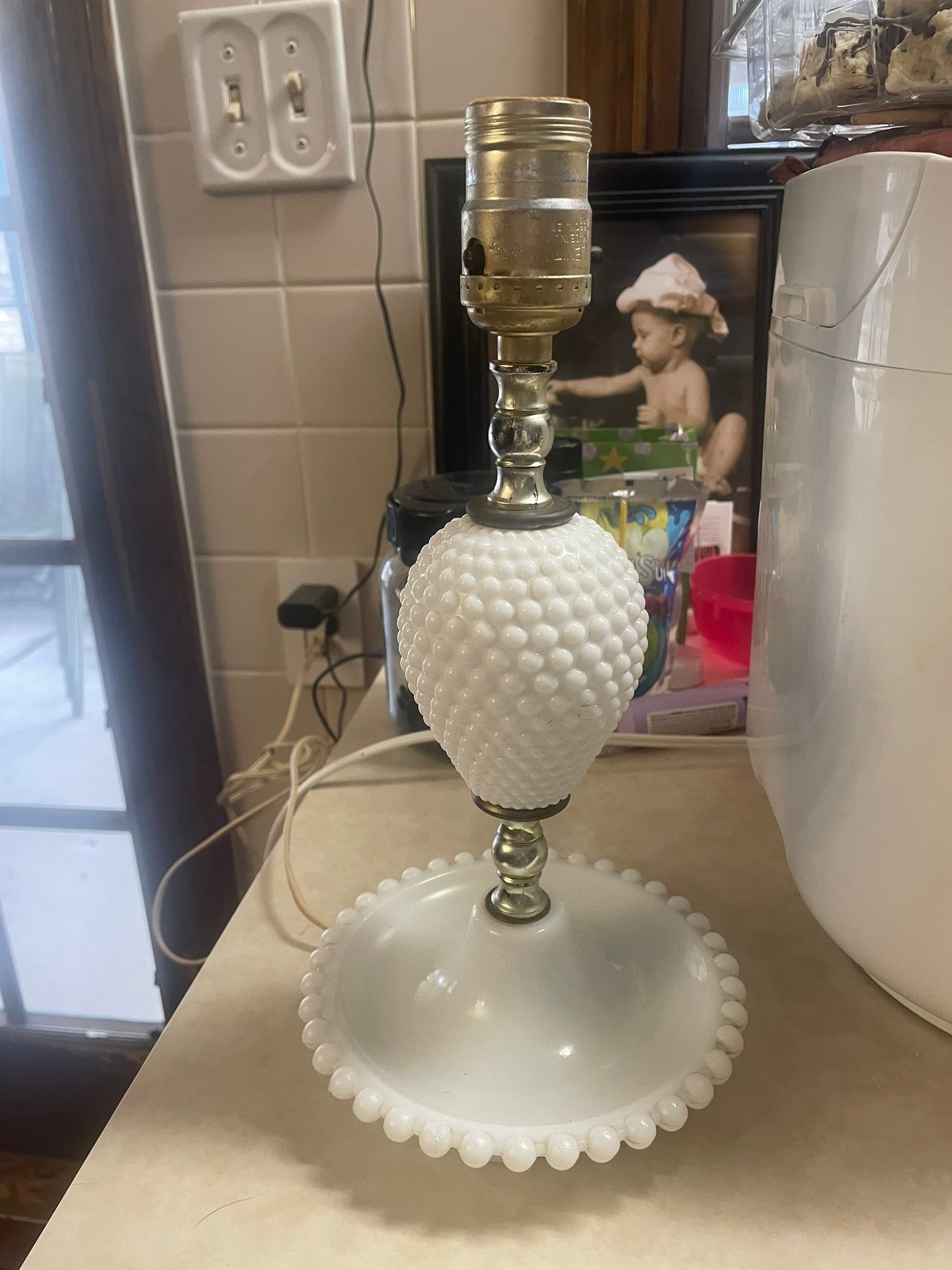 Found a milk glass lamp at goodwill outlet | St Louis, MO