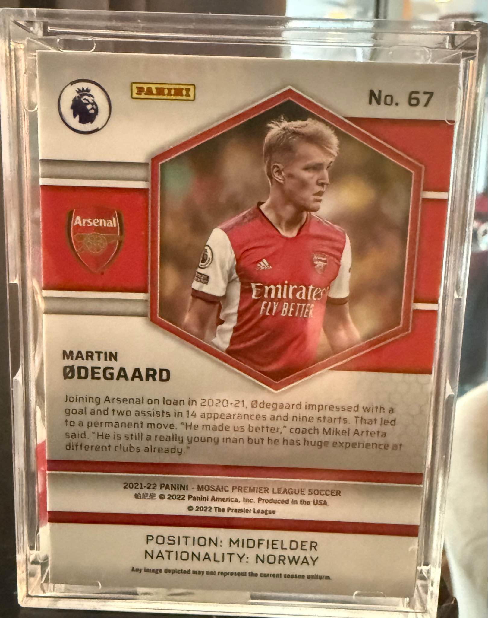Martin Odegaard (Arsenal) authentic card with mini Air Jordan 1 