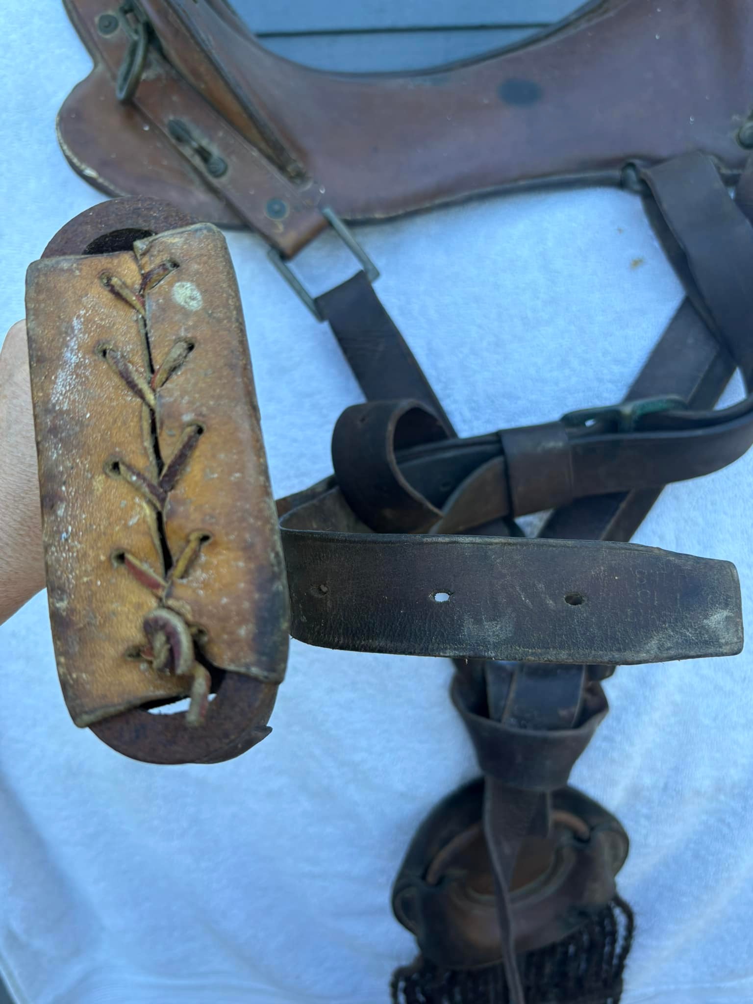 Set Of 6 M1904 Leather Coat Straps For McClellan Cavalry Saddle - Genuine Leather Hardware