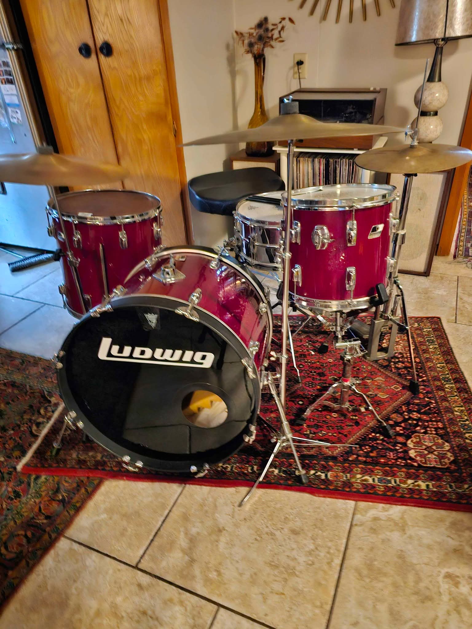 Ludwig rocker II USA drum set & hardware vintage 1980s 12&