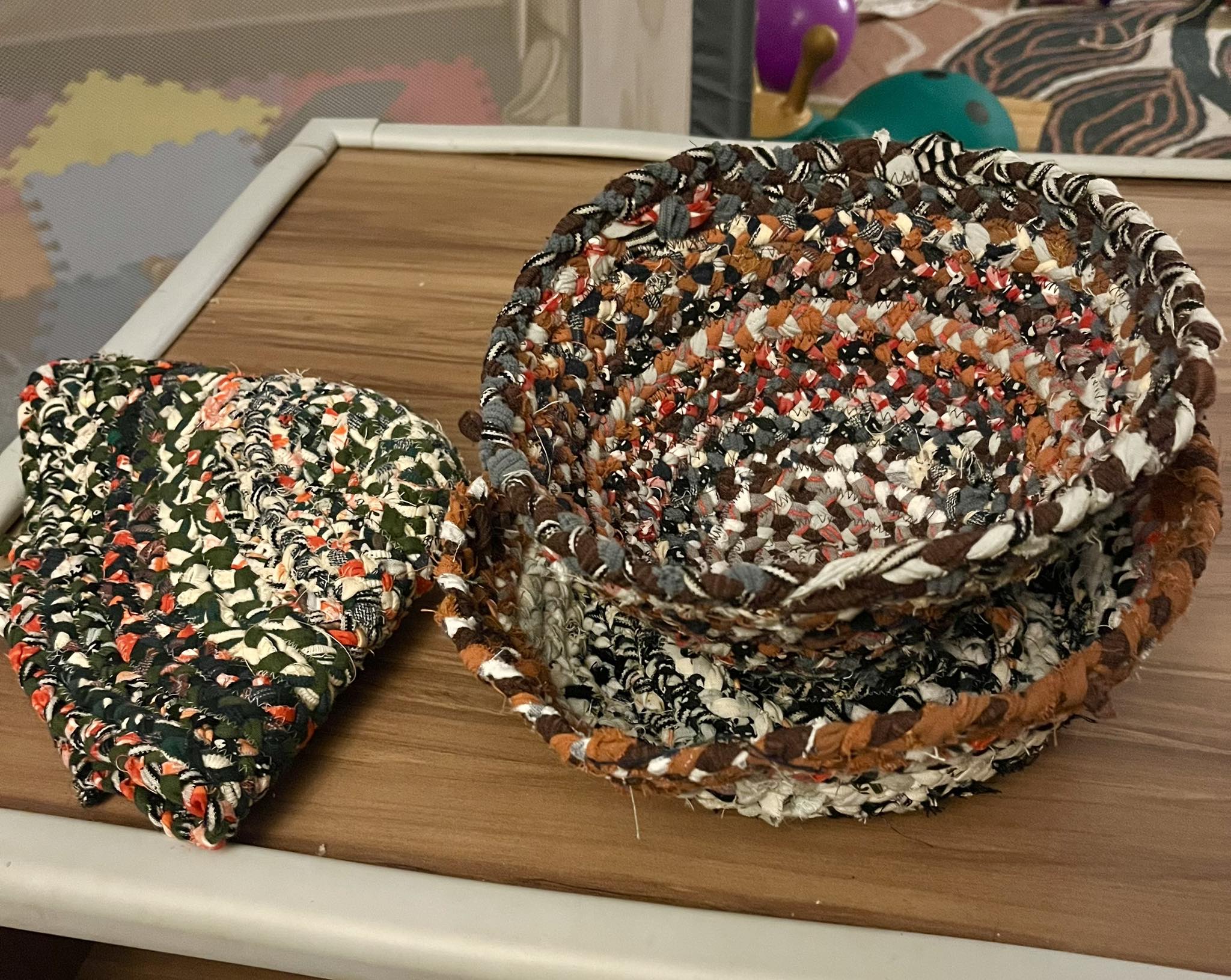 Up-Cycled Cloth Collective | Anyone else here make braided rag baskets ...