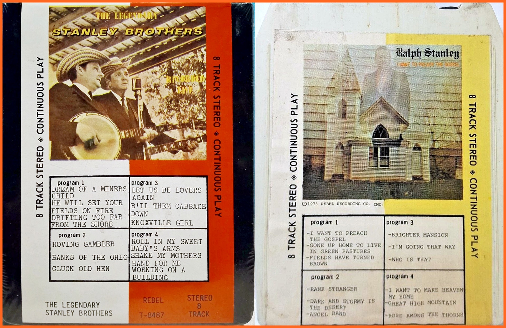 Lot of Stanley Brothers 8 track tapes