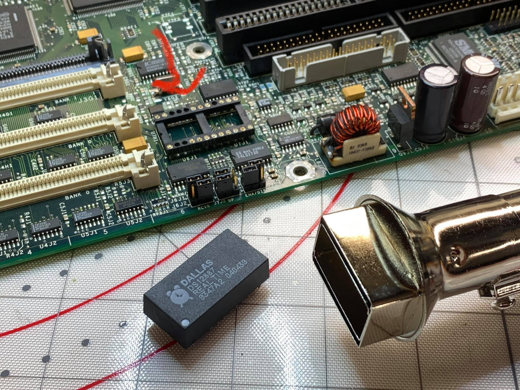 Repairing an HP Alphastation 500 computer