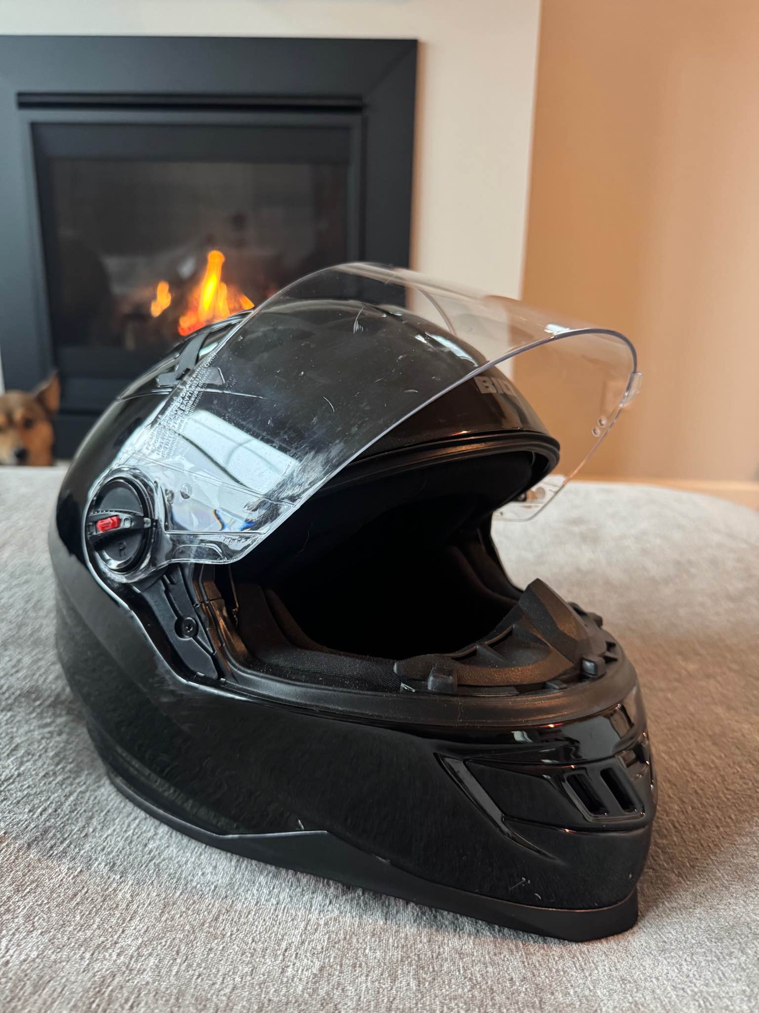 black cat motorcycle helmet Catwoman and Red adhesive tape not-final-sale Ducky with Helmet & Colour:Shadow