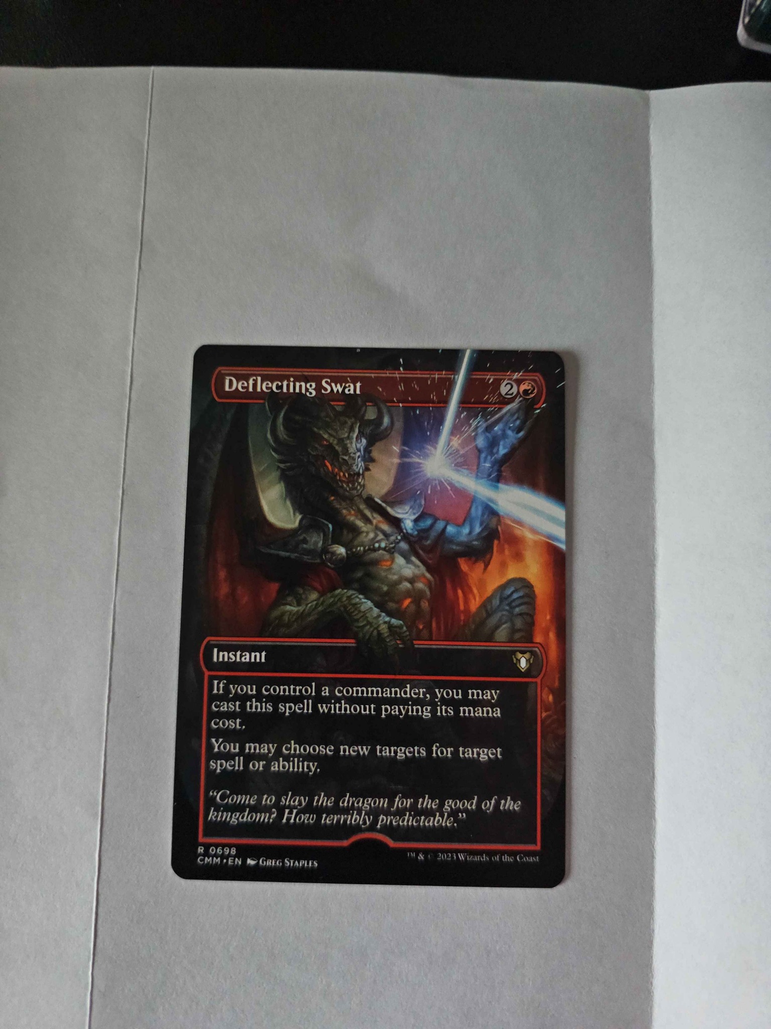 What is a borderless deflecting swat card missing foil stamp?