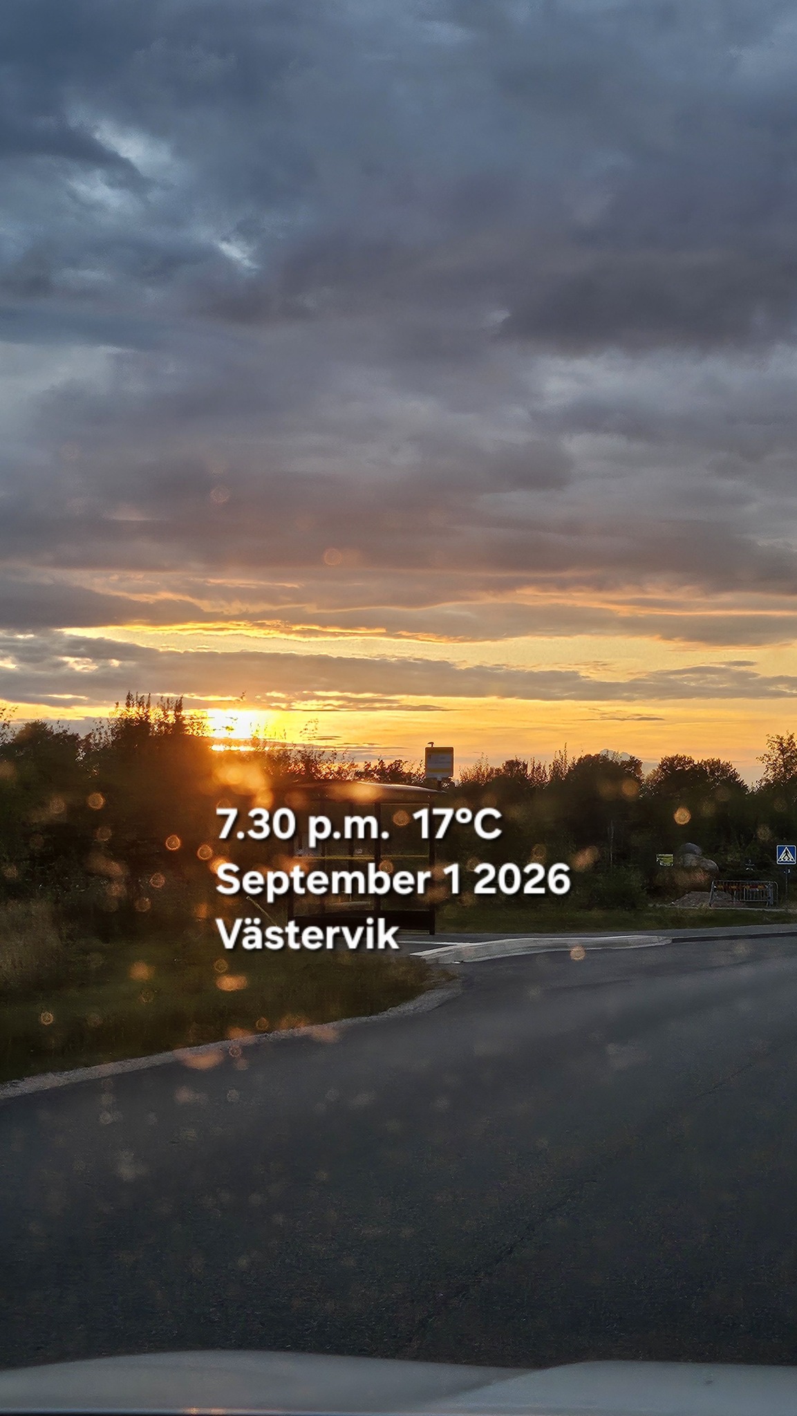 Spectacular sunset with vibrant orange colors in Västervik, Kalmar