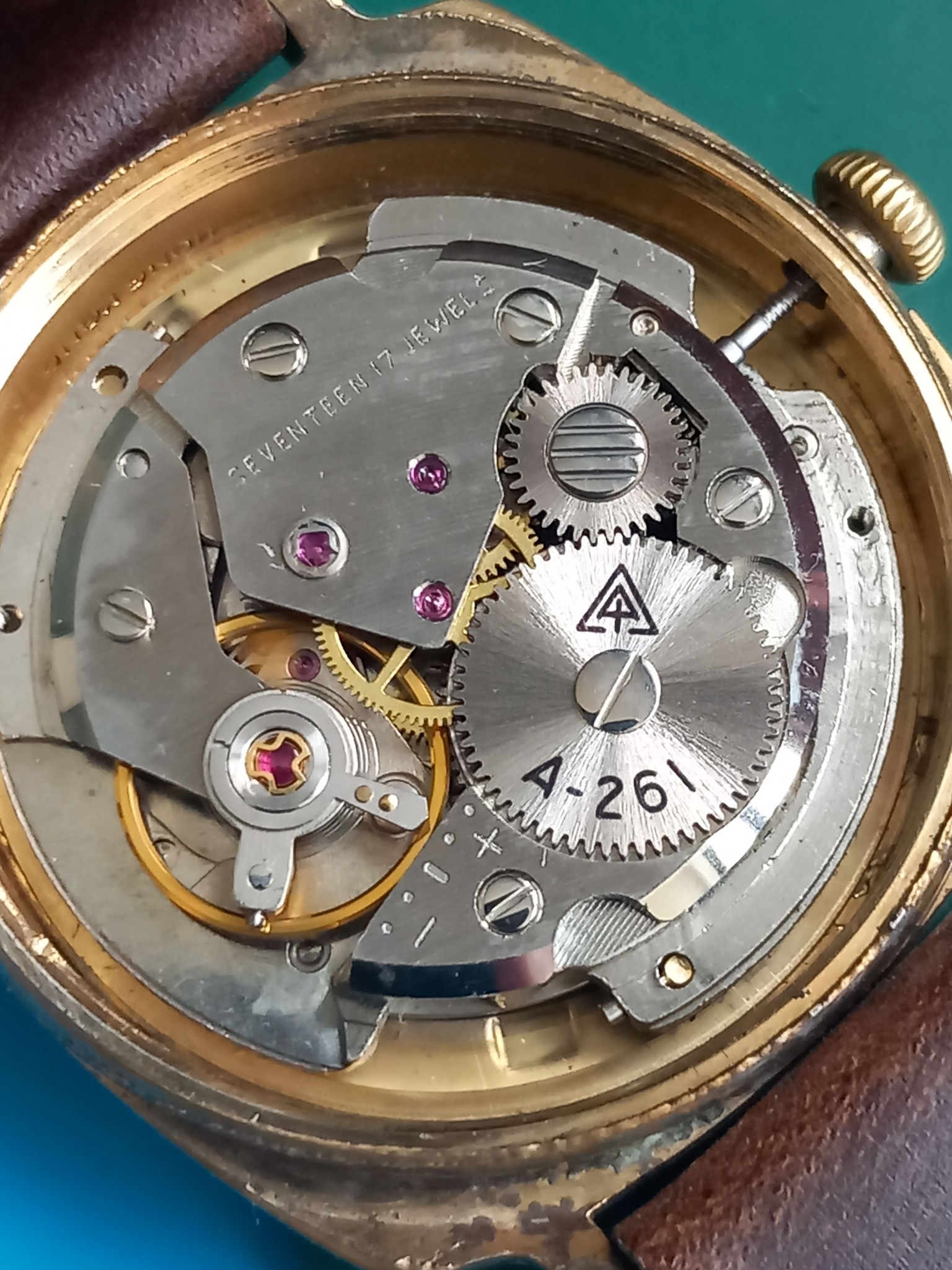 What does the stamp inside a 1950s Westclox 17 jewels watch mean?