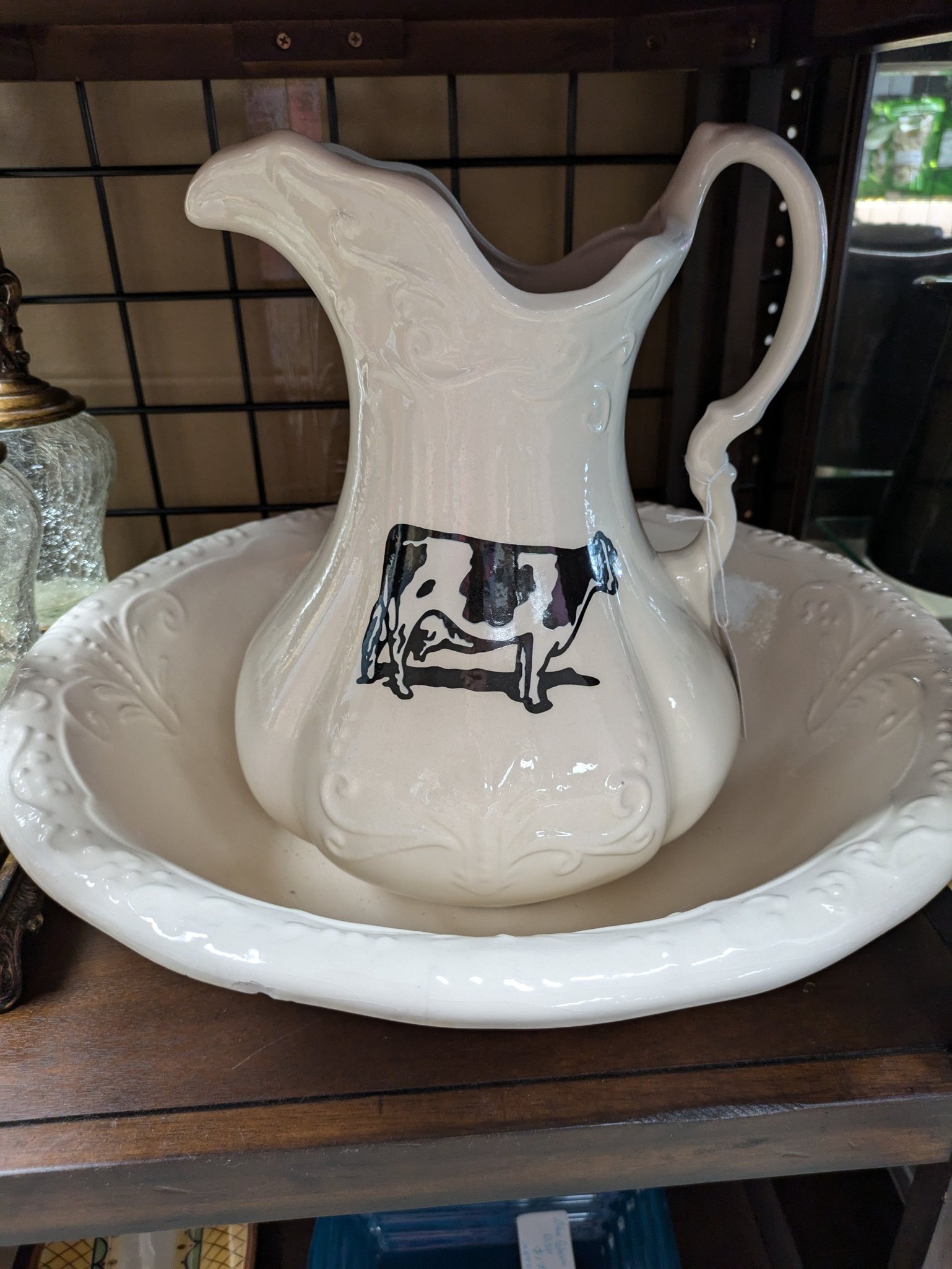 Vintage ironstone pitcher and bowl set