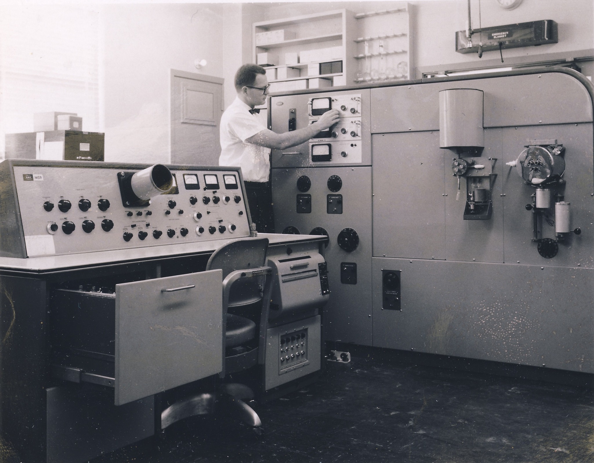 At The Controls | My father at the controls of the mass spectrometer at ...