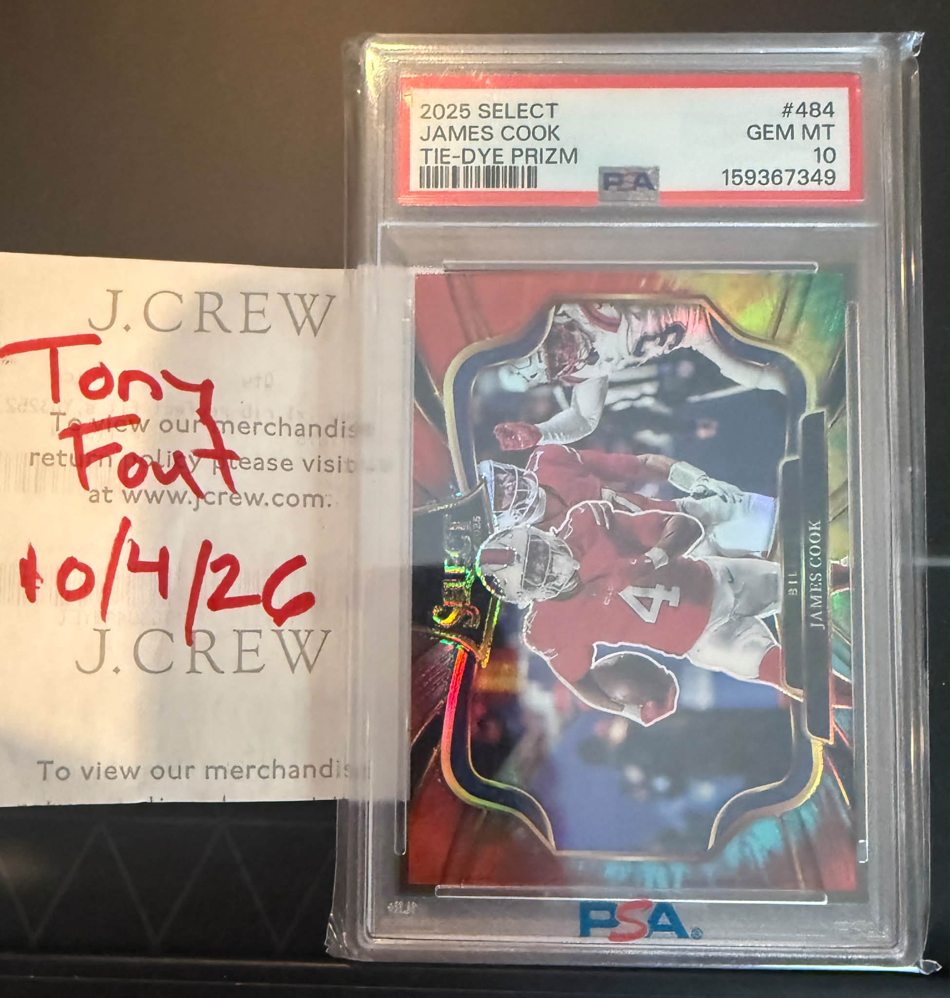 James Cook 2025 Select Tie Dye Prizm PSA 10 for sale