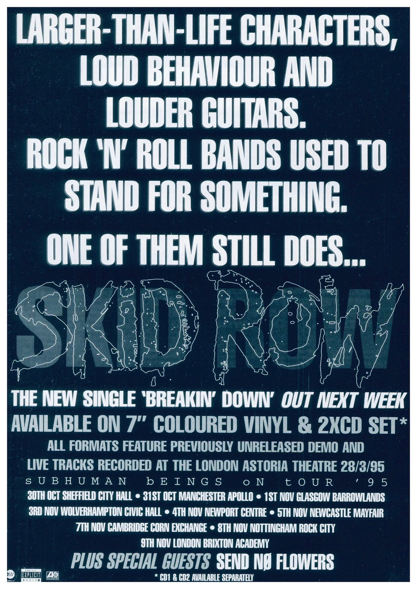 OnThisDay - March 28th 1995 Skid Row release album, sUBHUMAN rACE