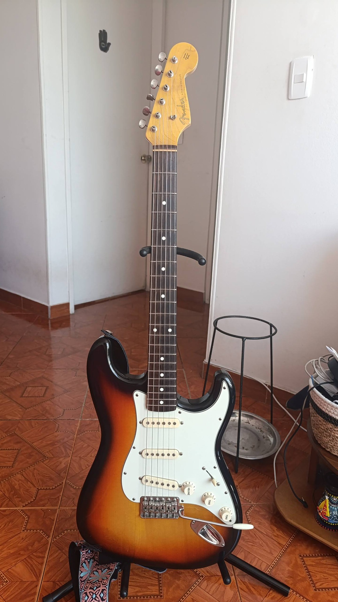 Crooked sticker on 1962 Japanese Fender Stratocaster?