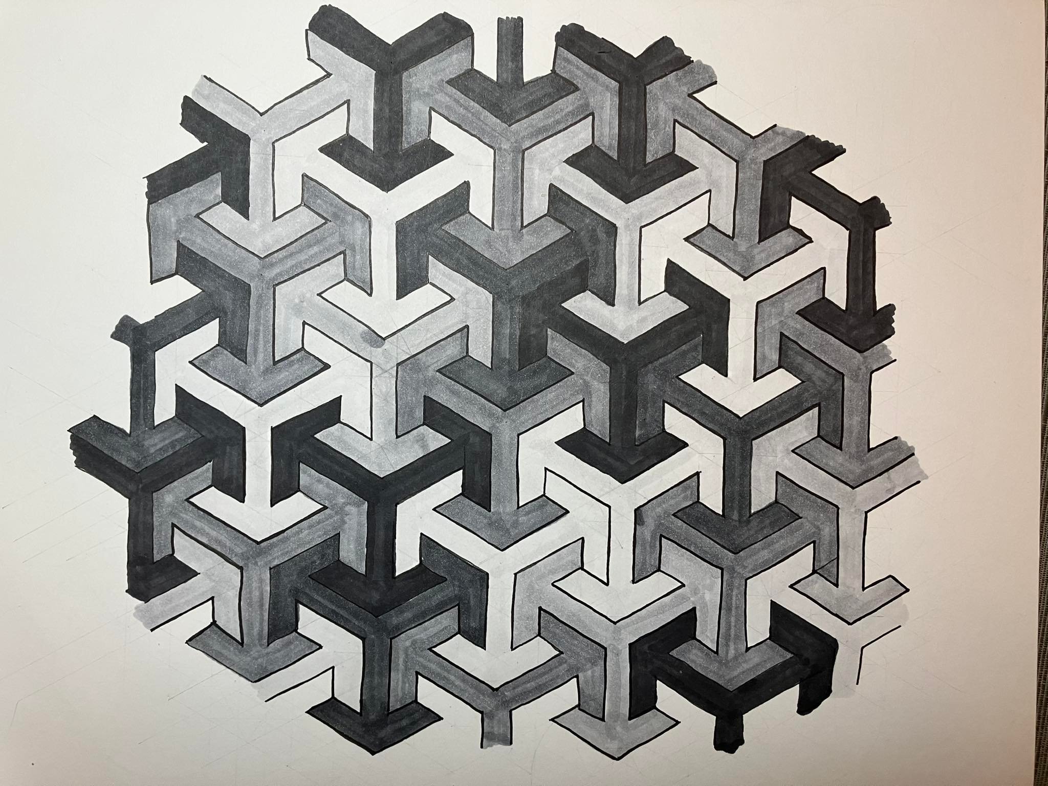 Hal Walker - This tessellating pattern that I drew with a... | Facebook