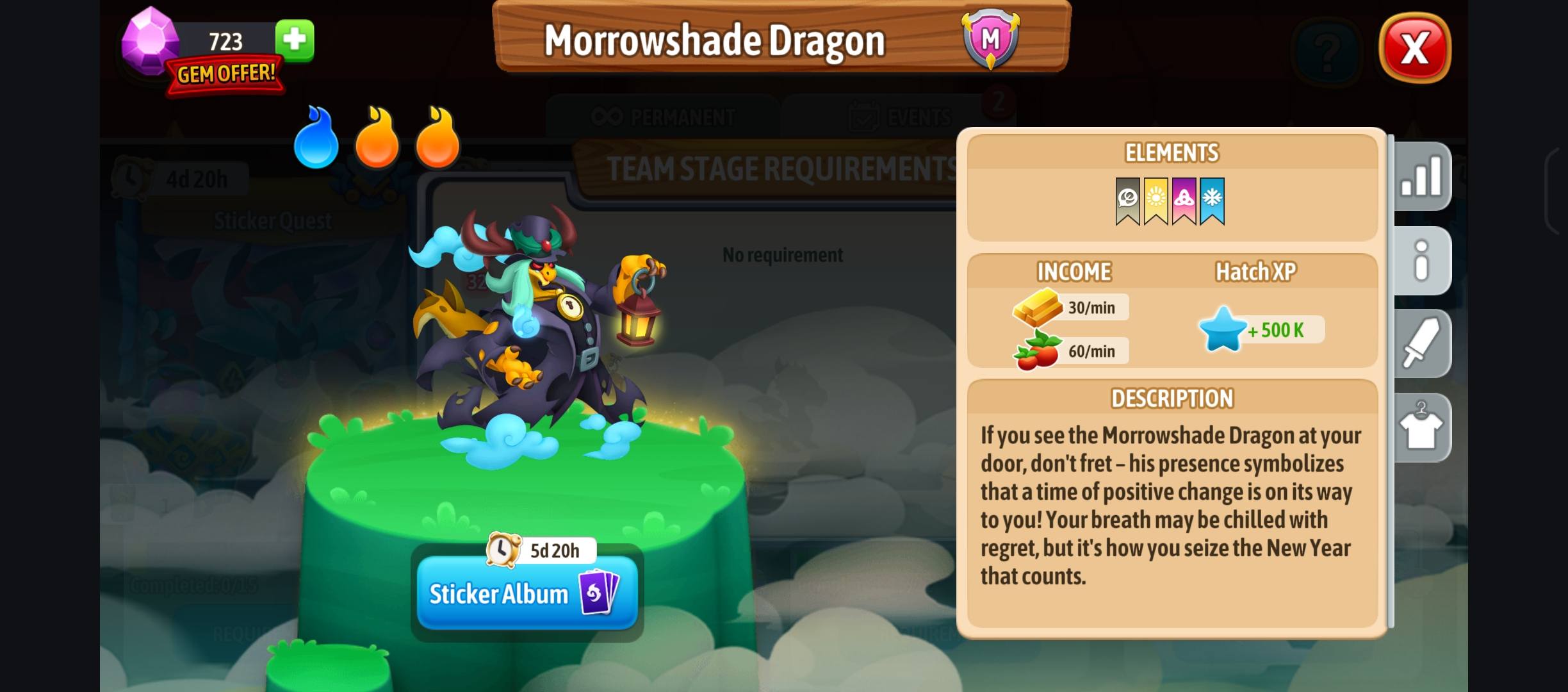 Trades for legendary dragons in Dragon City Corner