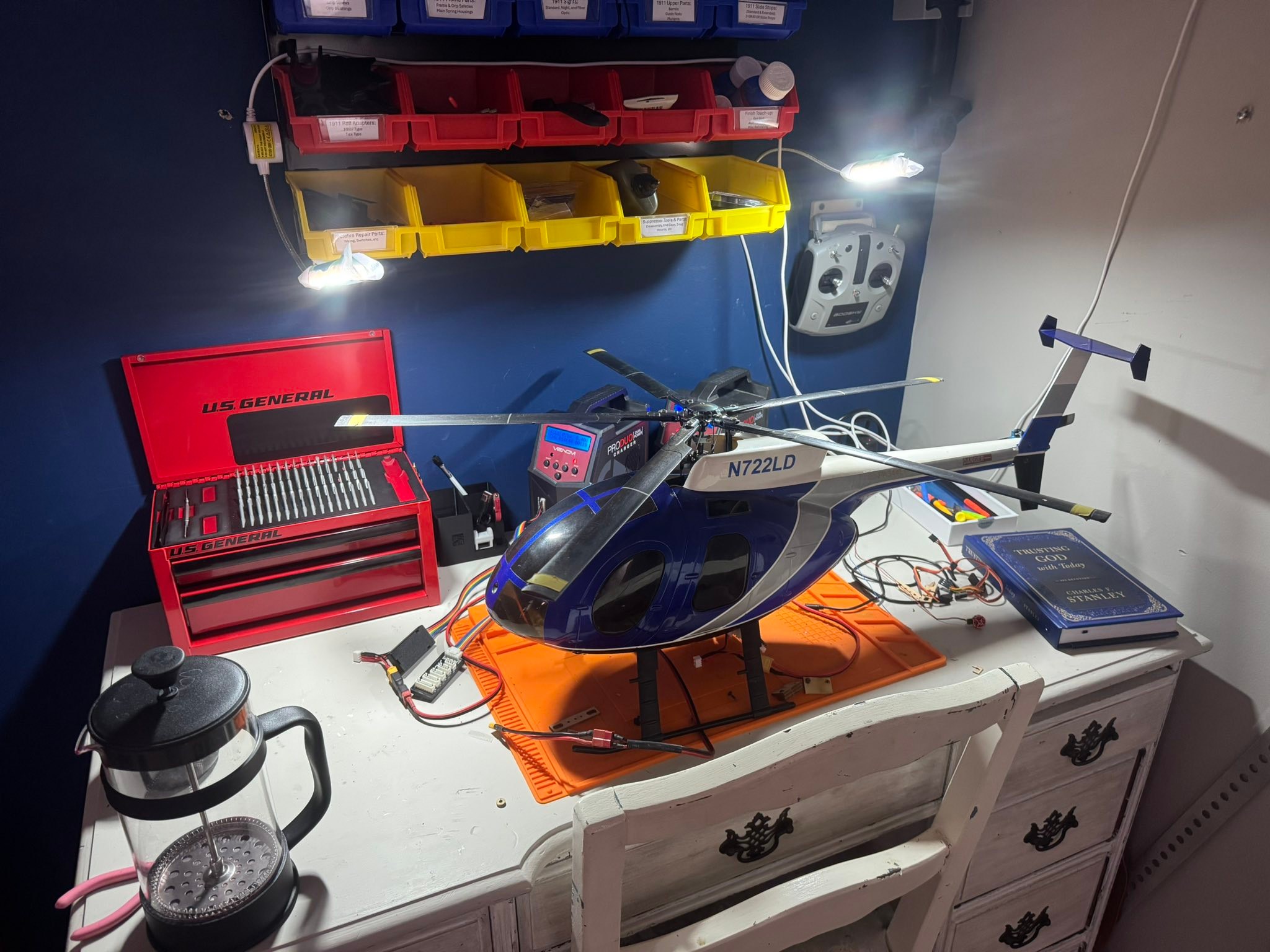 T-rex 450 in a airwolf fuselage now I have to get the courage to