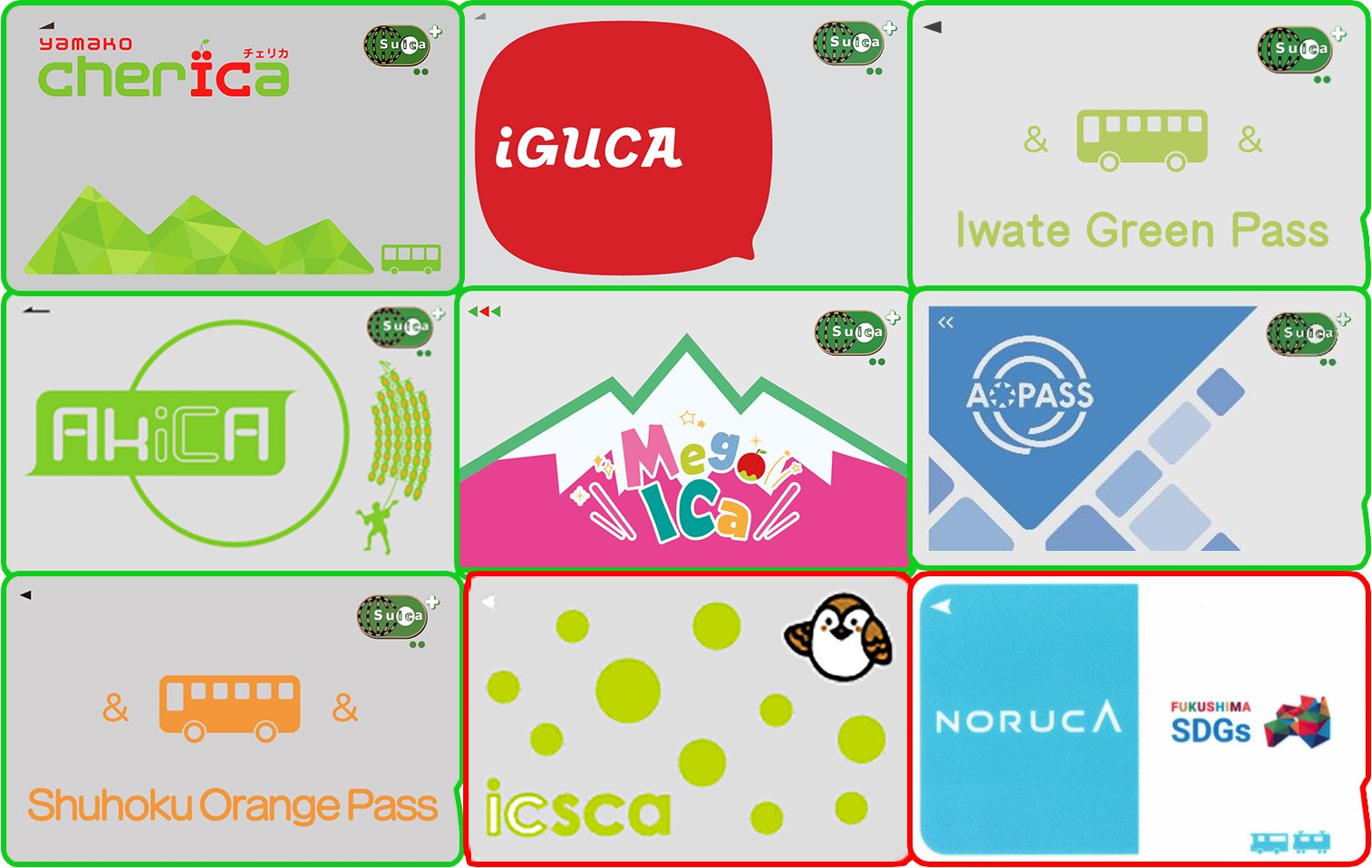 Japanese regional transit IC cards for sale