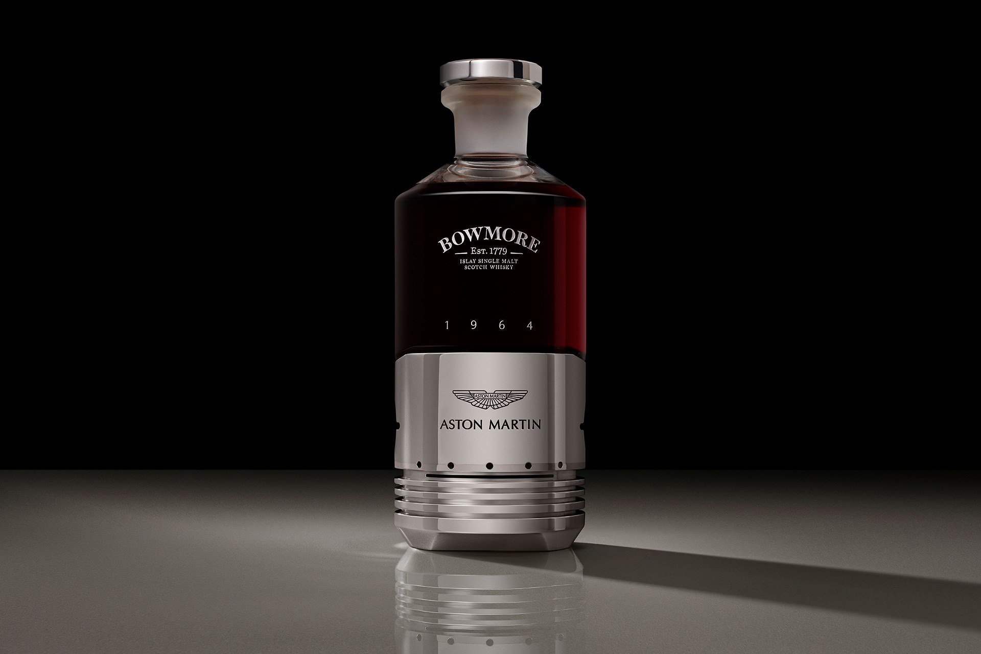 Presented in a bottle fashioned from an actual Aston Martin DB5 