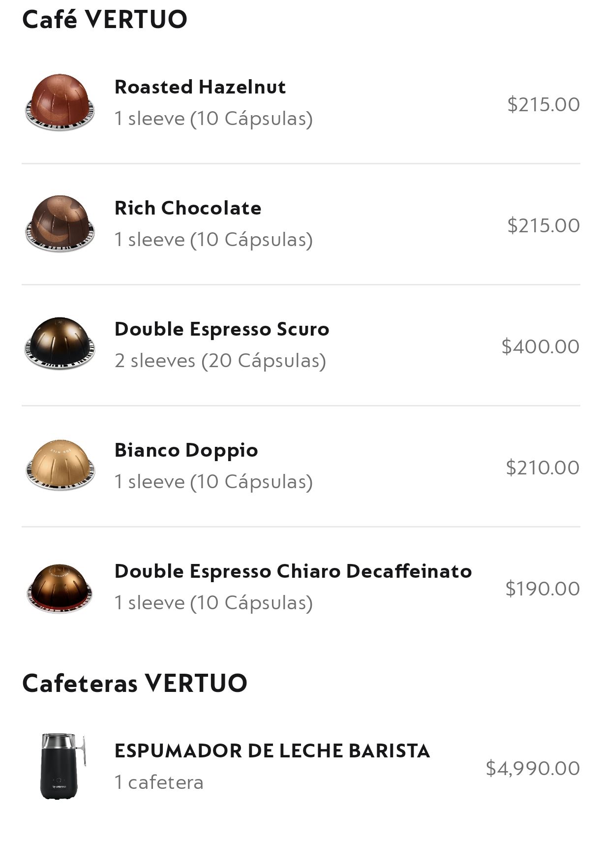 Nespresso Vertuo Roasted Hazelnut Pods 40 Capsules 10pcs