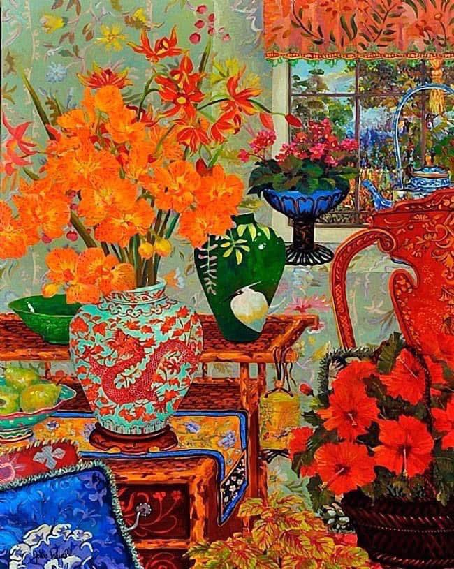 John Powell's Orchid Splendour oil painting